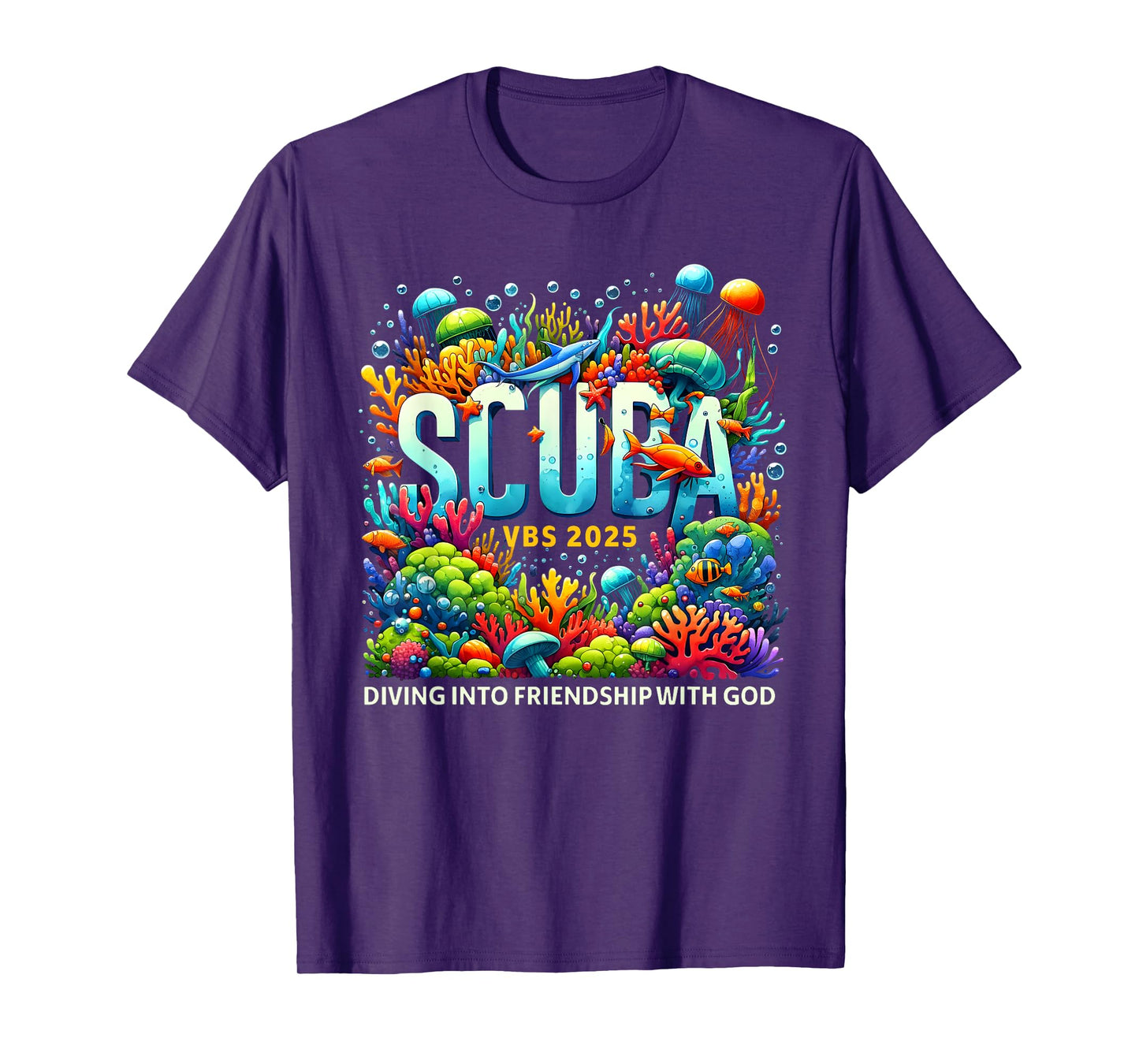 VBS 2025 Scuba Diving Into Friendship With God Jesus T-Shirt