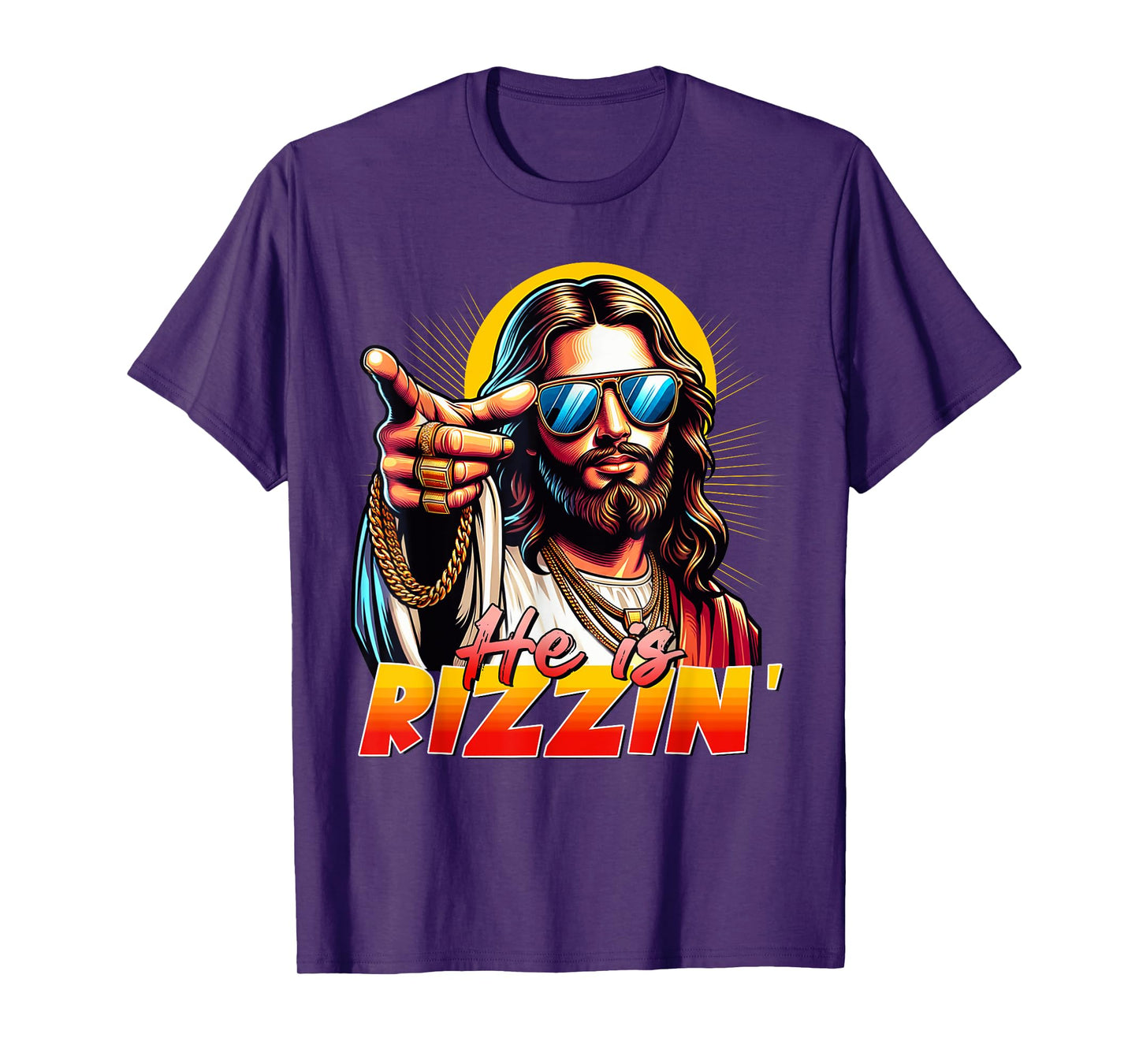 He Is Rizzin' Funny Jesus Christian Happy Easter Eggs Hunt T-Shirt