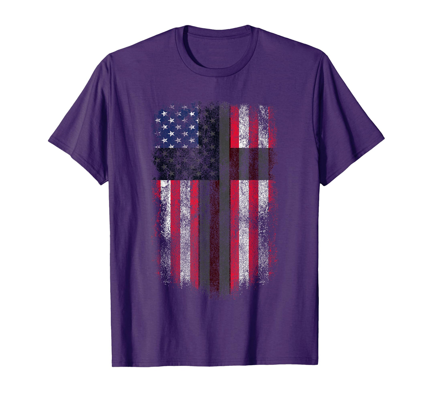 American Flag Cross for Patriotic USA Christians God Faith T-Shirt
