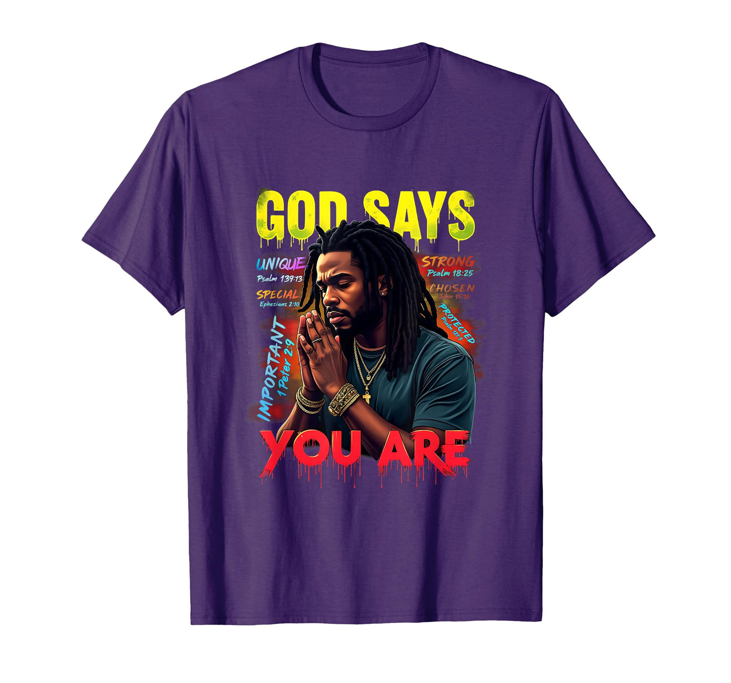 God Says You are Juneteenth Black Man African American T-Shirt