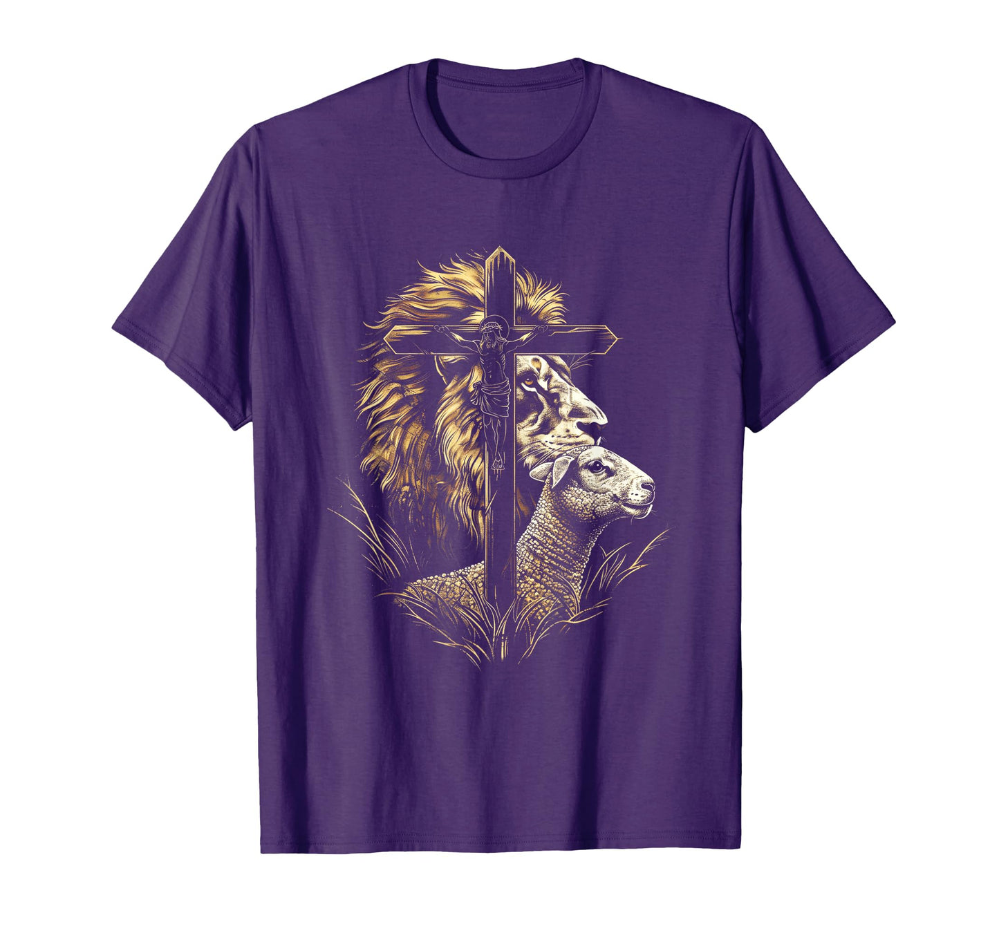 Jesus Cross Christian Lion Lamb Faith Lion lamb T-Shirt