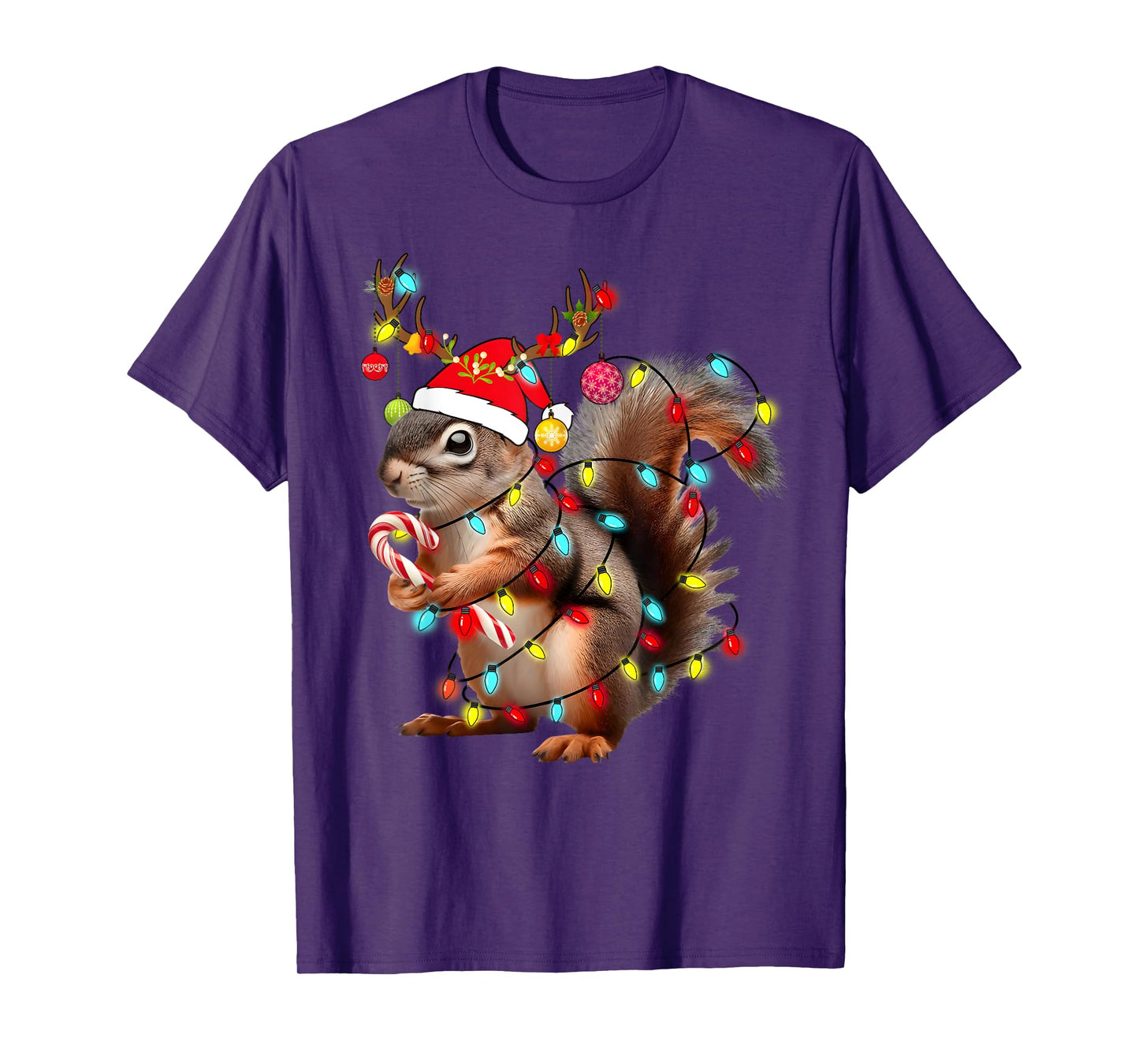 Squirrels Christmas Lights Funny Xmas Squirrel Lover Pajama T-Shirt