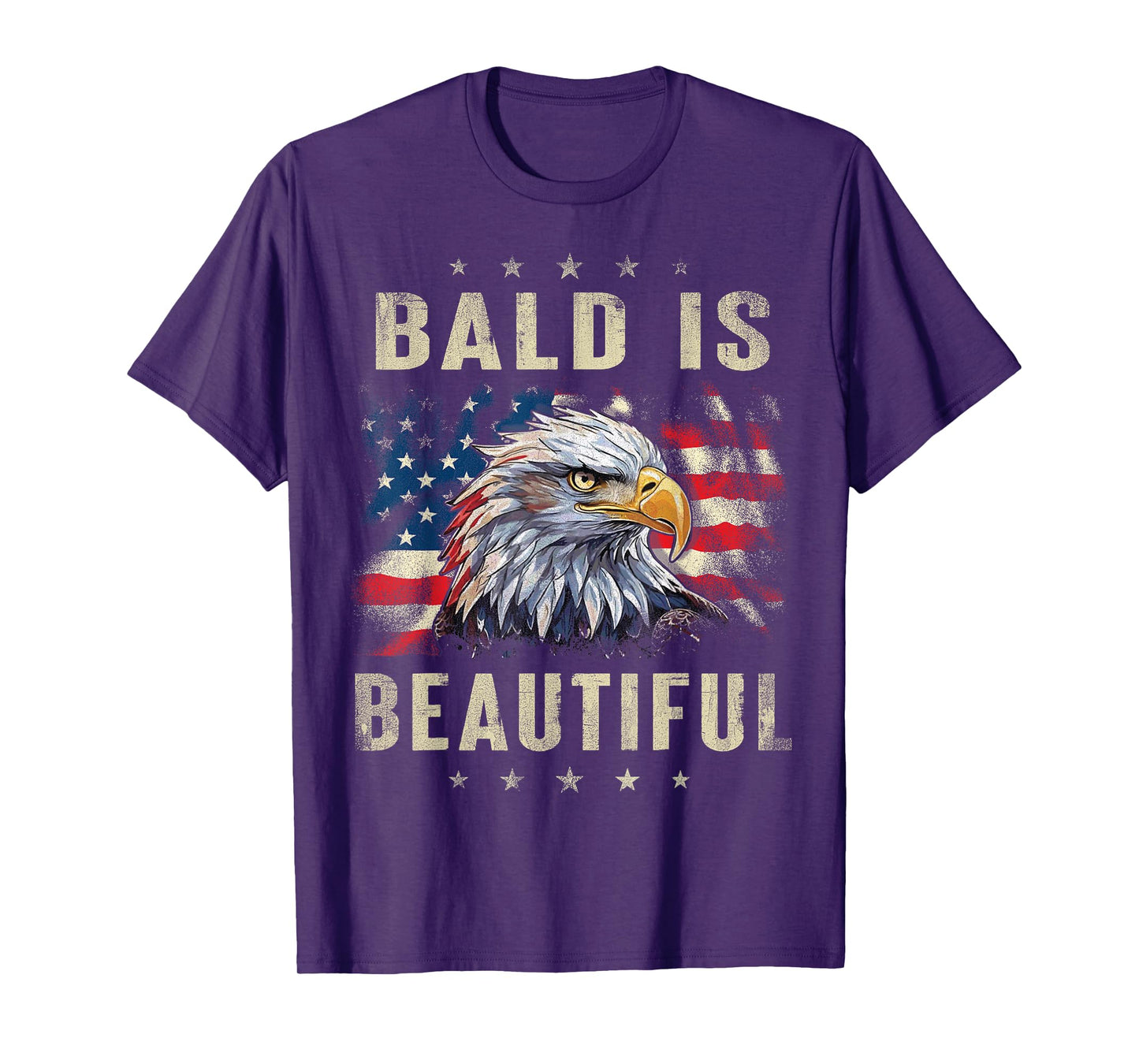 Bald Is Beautiful 4th of July Independence Day America Eagle T-Shirt