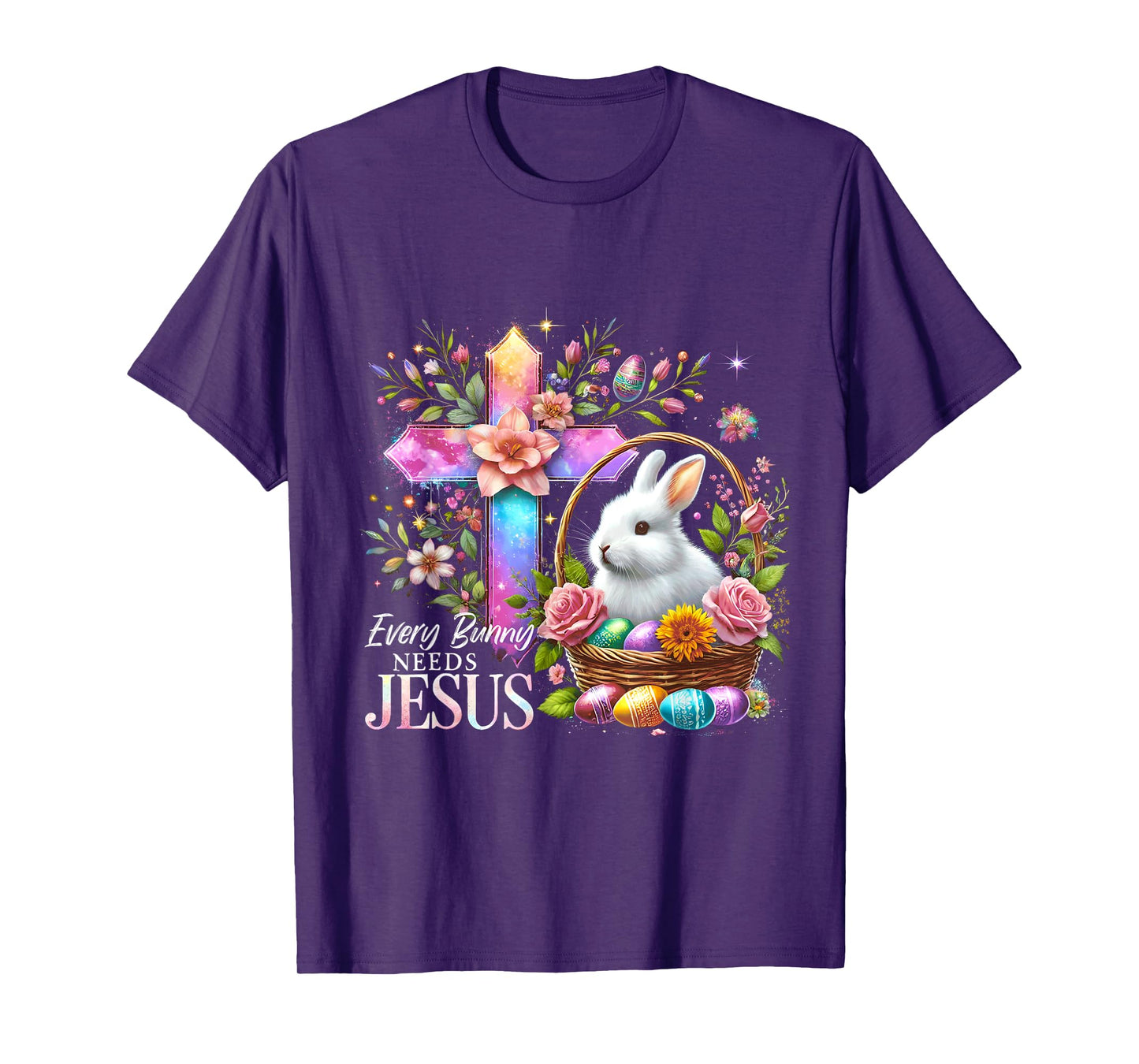 Easter Cross Bunny Needs Jesus Rabbit Christian T-Shirt