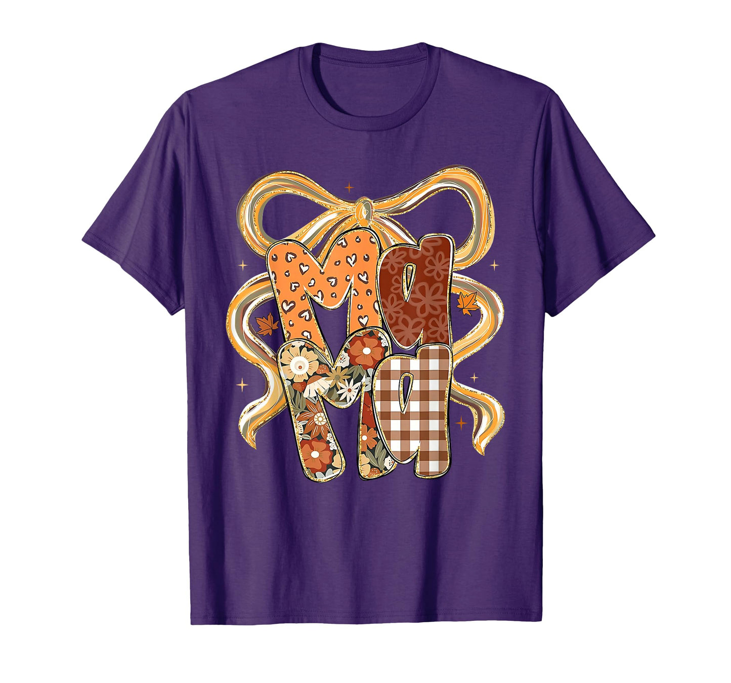 Mama Coquette Bows Mom Floral Fall Vibes Thanksgiving Women T-Shirt