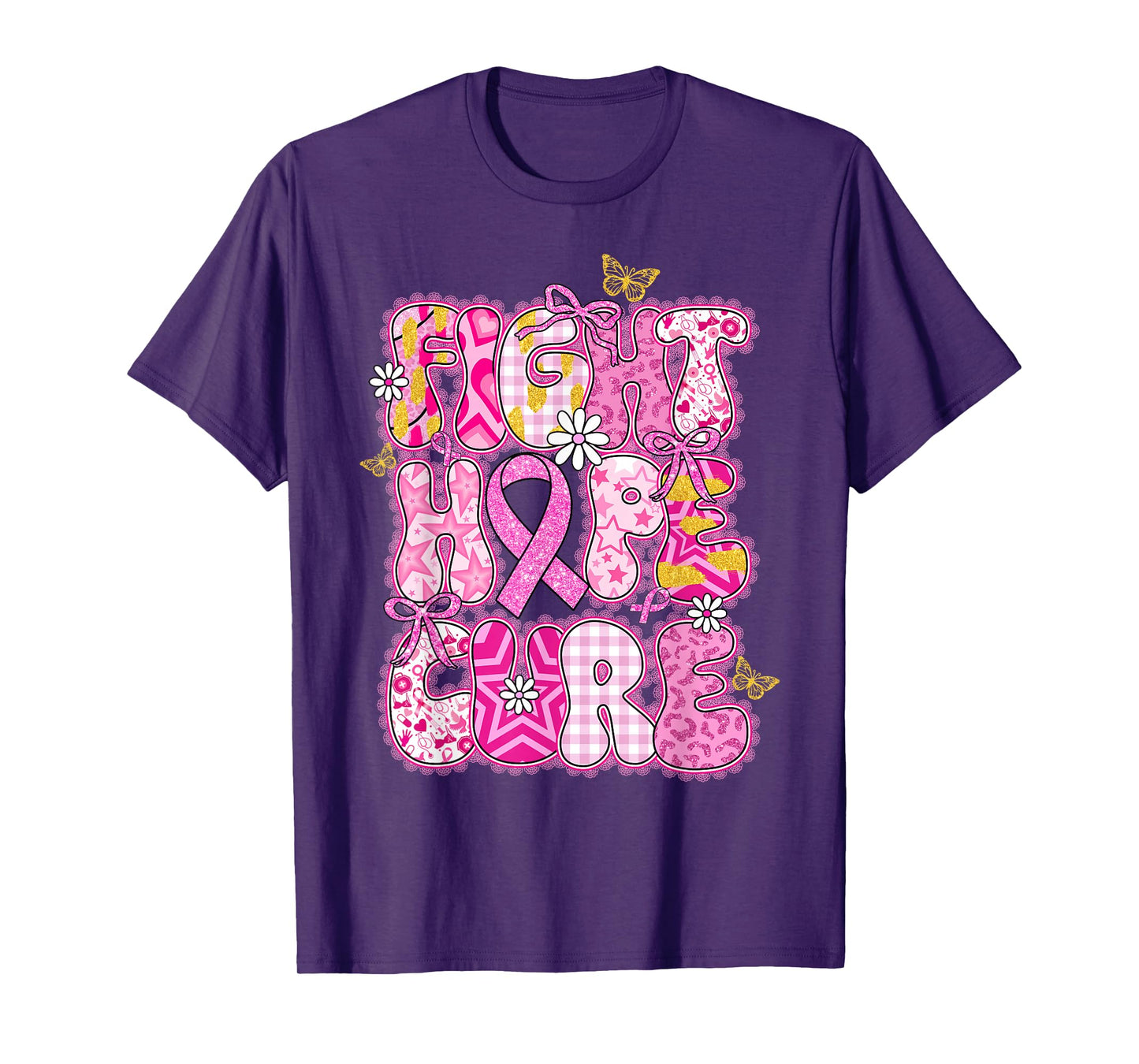 Faith Hope Cure Breast Cancer October We Wear Pink Women T-Shirt