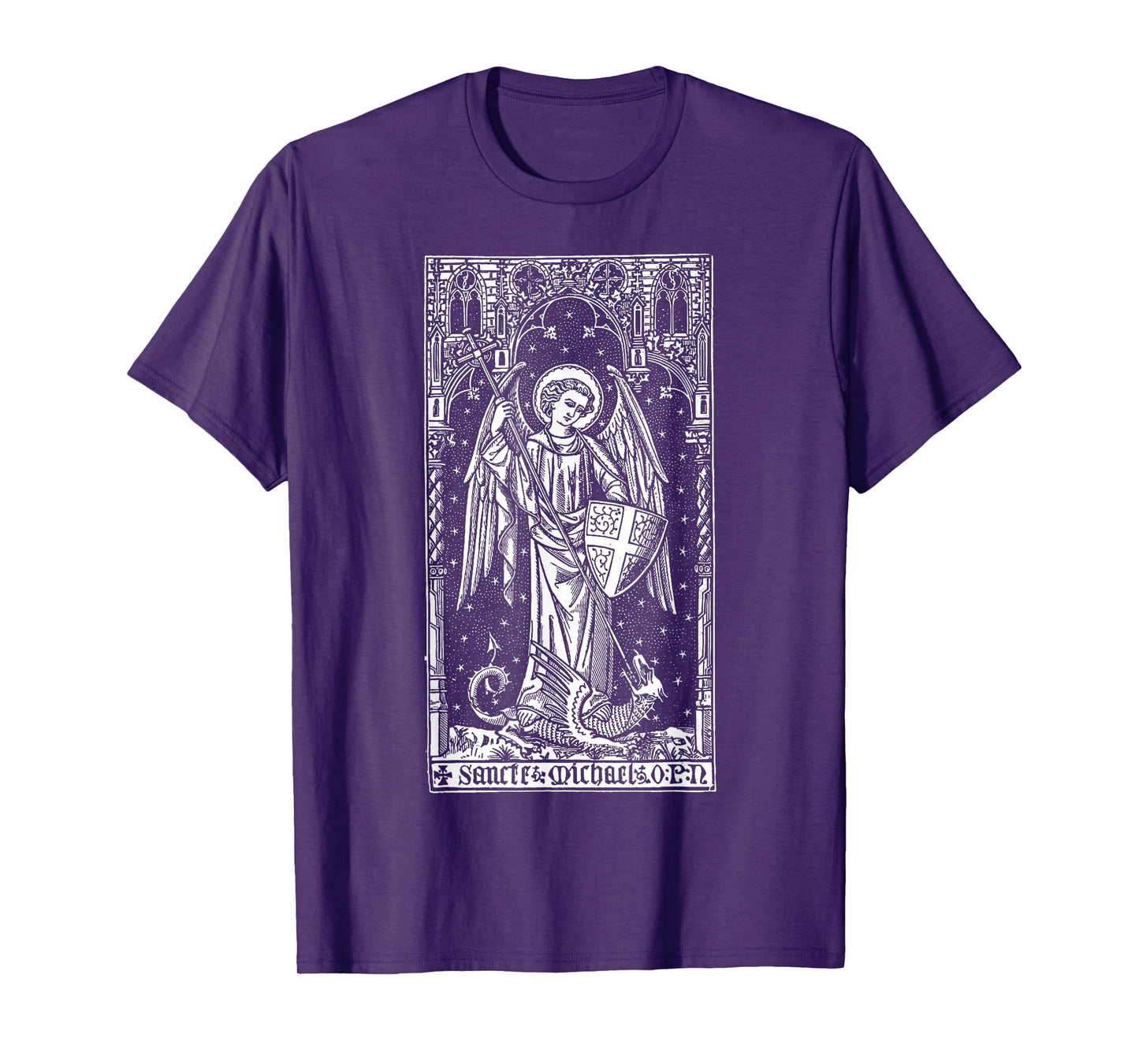 Saint Michael The Archangel Defeating Satan Christian T-Shirt