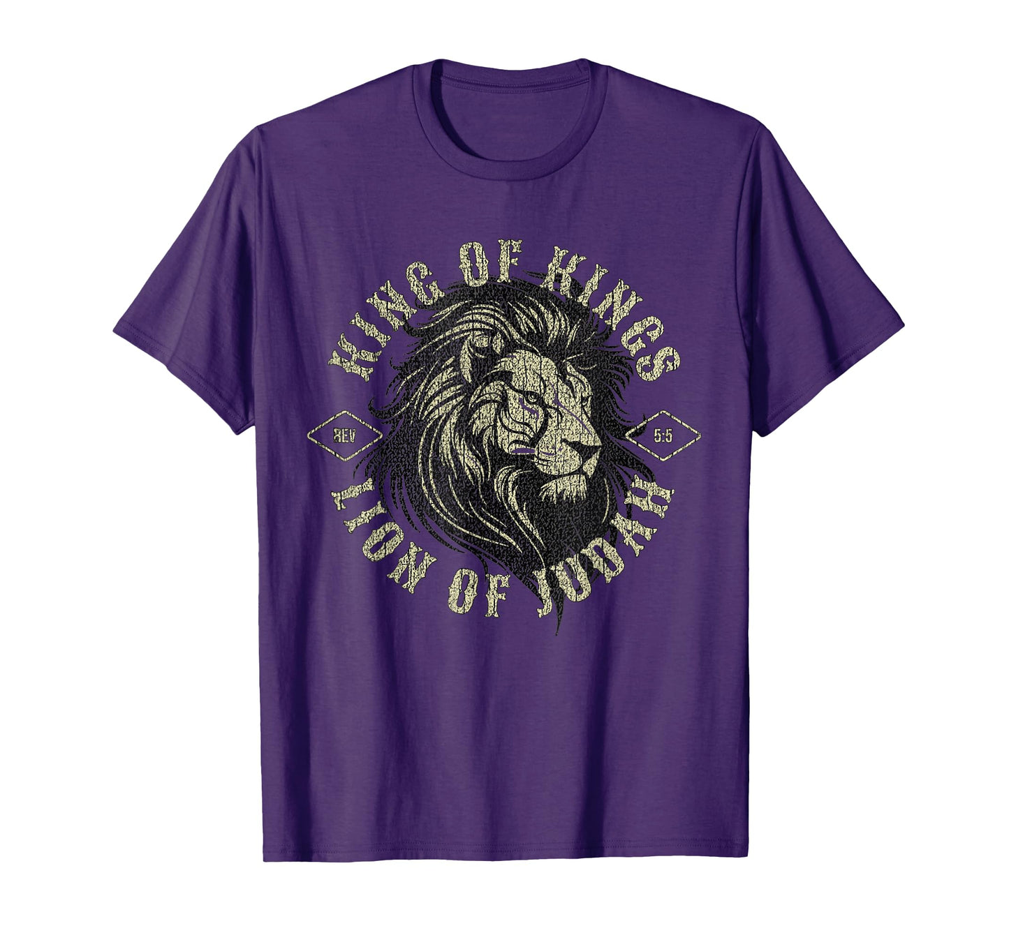 King of Kings Lion of Judah Christian Faith Religious Design T-Shirt
