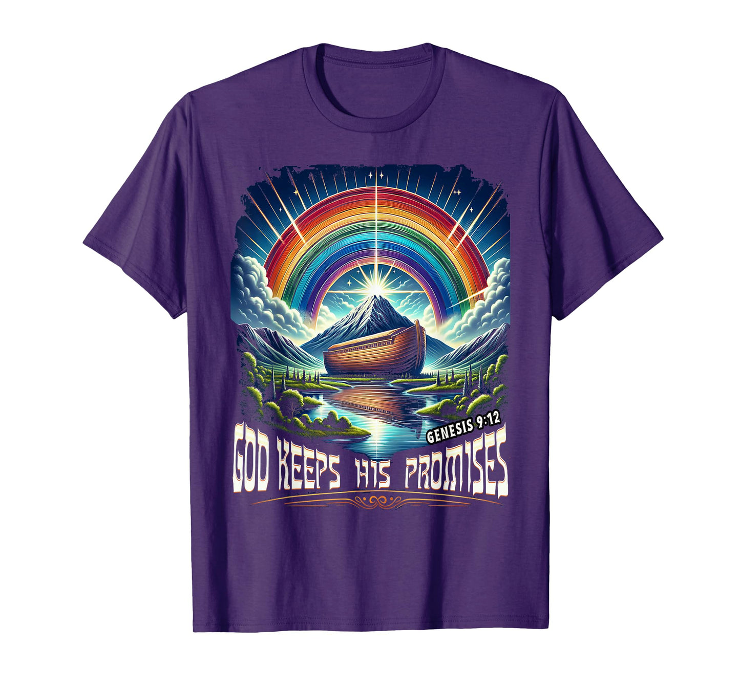 God Keeps His Promises Genesis 9:12 Bible Verse Tee T-Shirt
