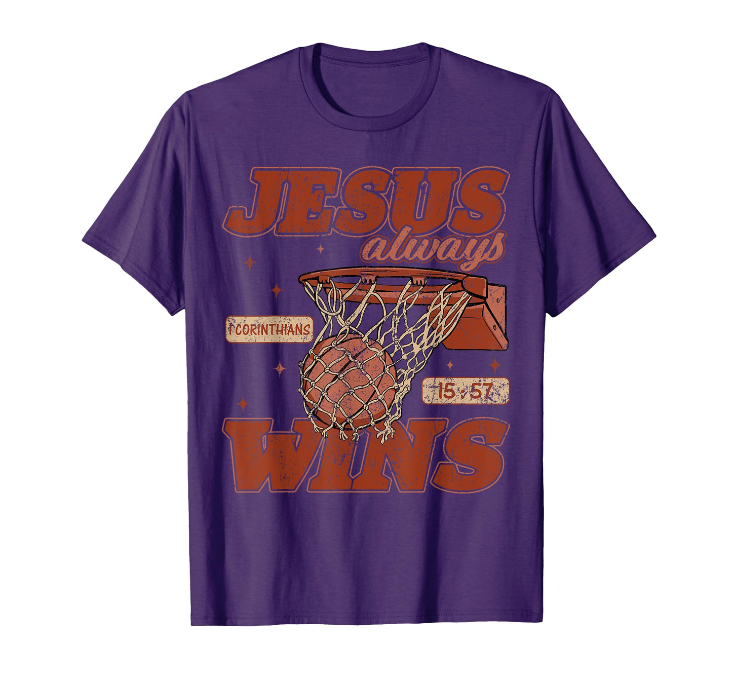 Jesus Always Wins, Christian Basketball, Jesus Motivational T-Shirt