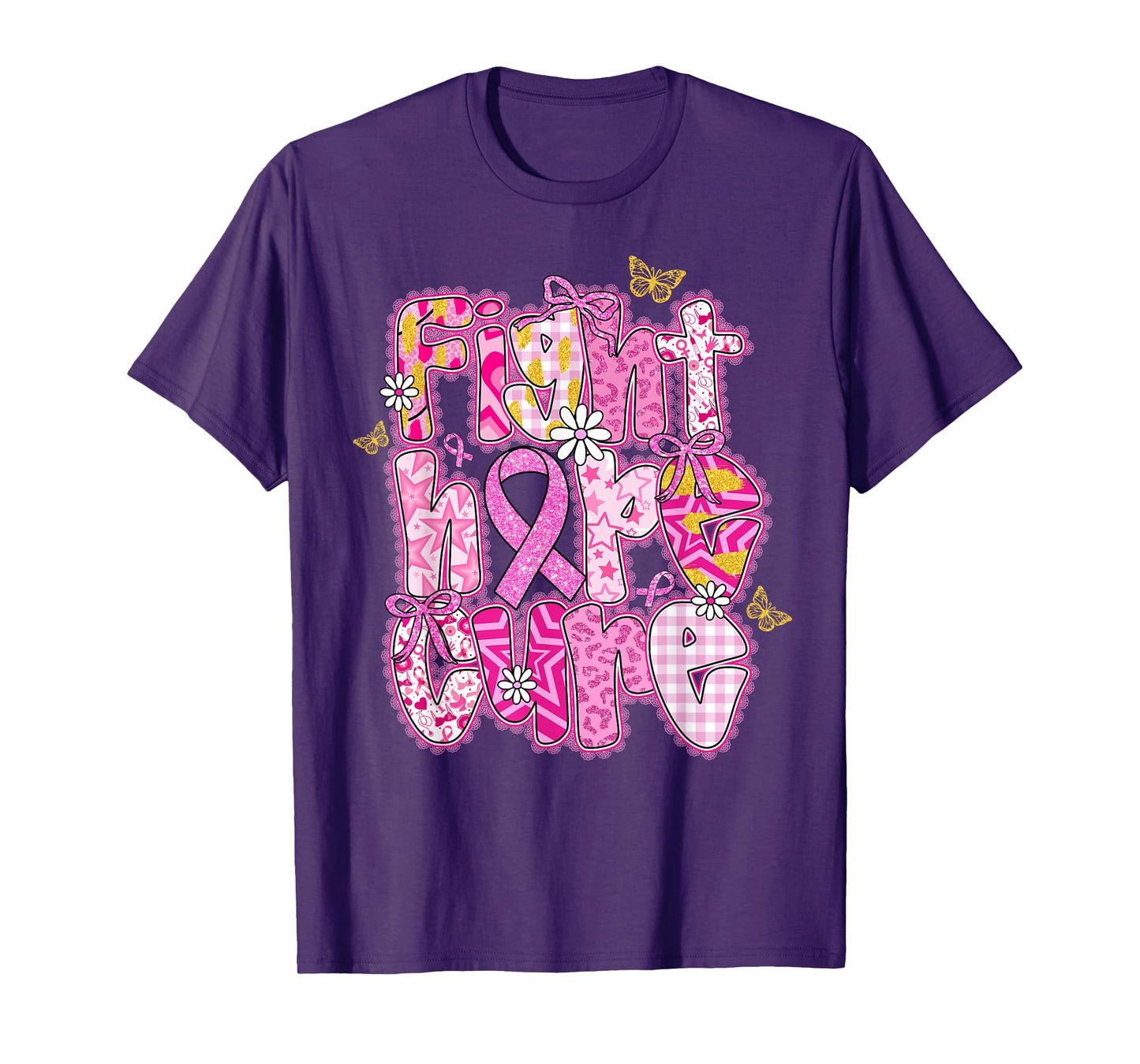 Faith Hope Cure Breast Cancer October We Wear Pink Women T-Shirt