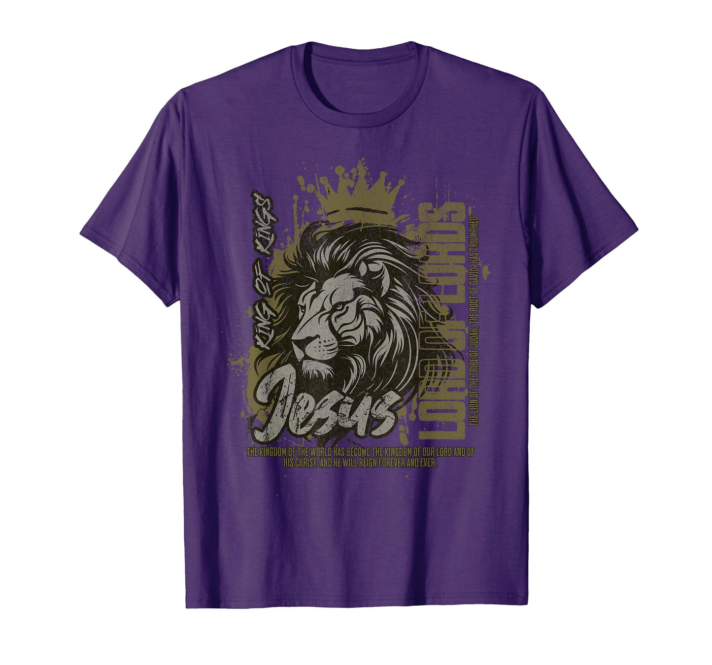 Jesus is King of Kings Christian Lion Bible Verse Faith T-Shirt