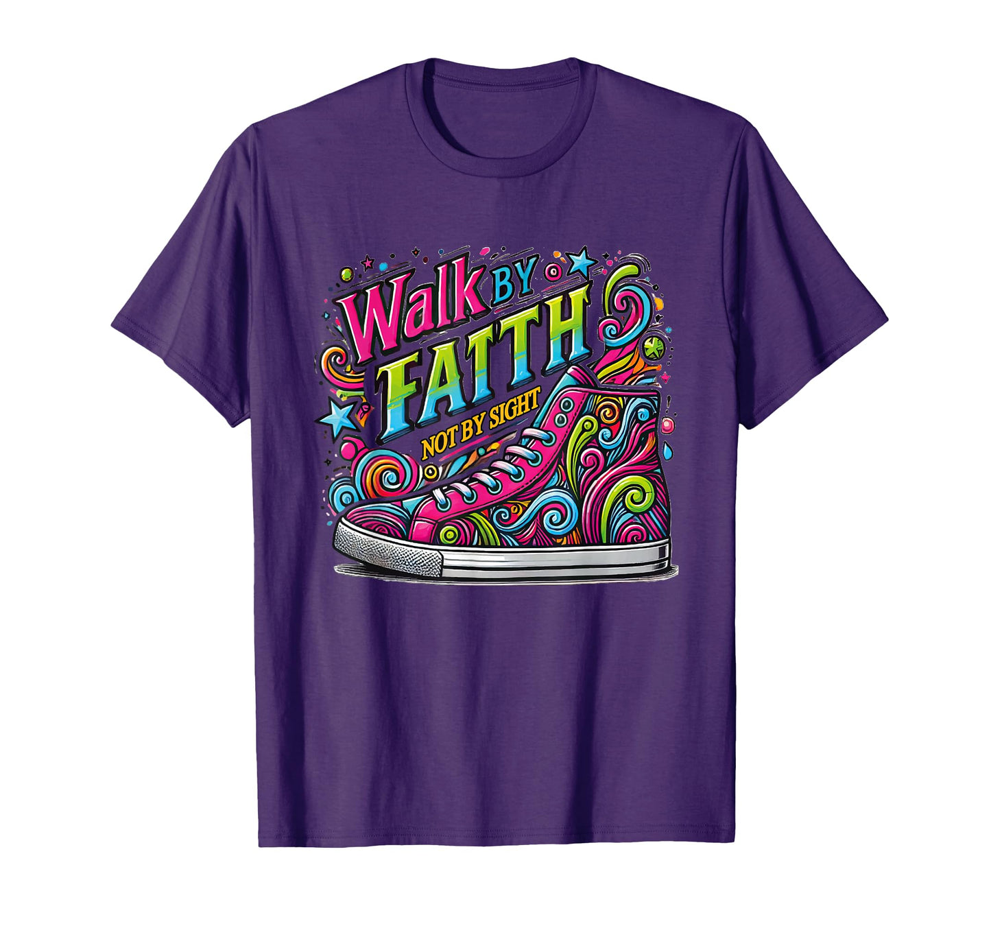 Walk by Faith Shoes Christian Jesus T-Shirt