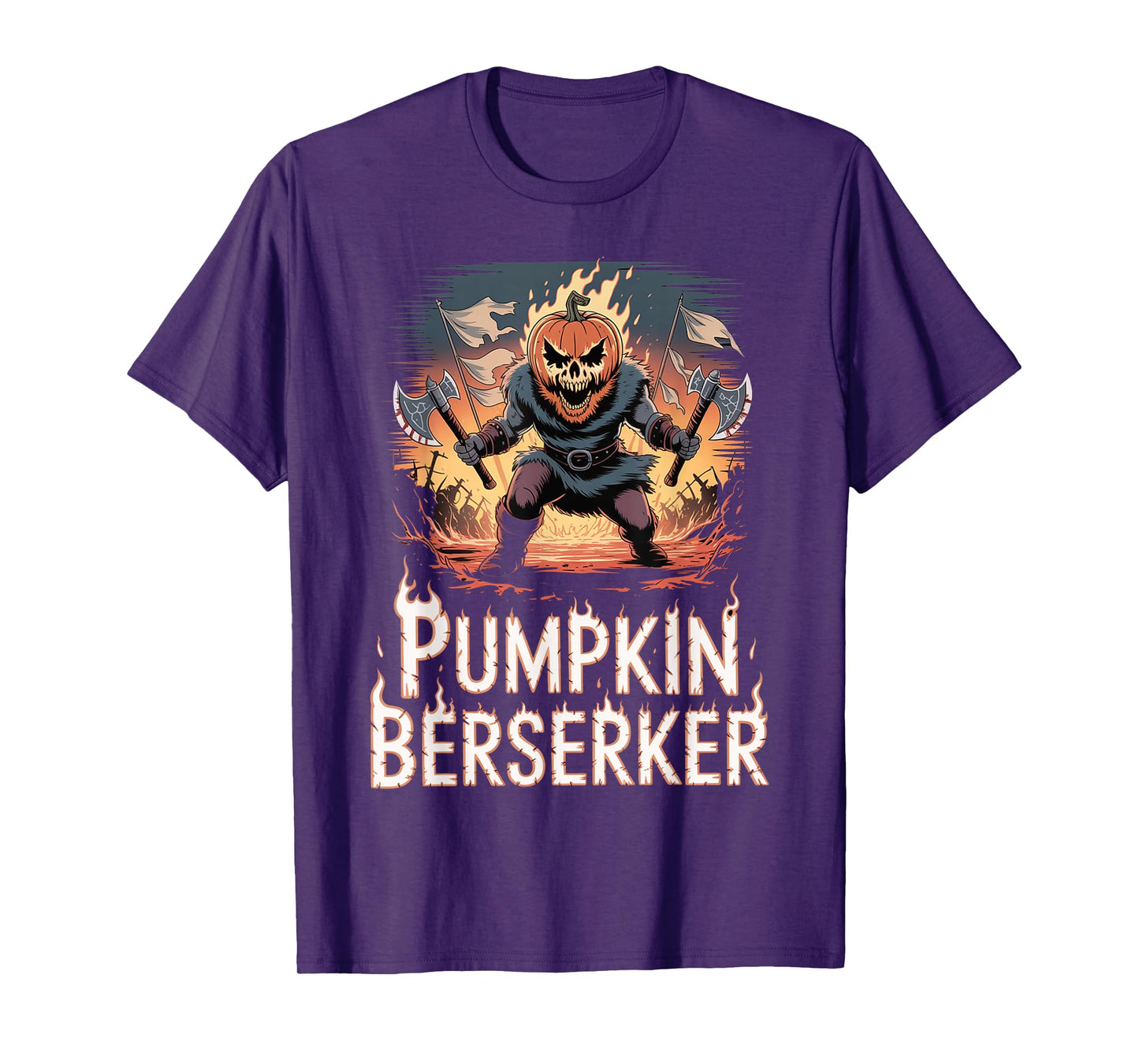 Pumpkin Warrior - Viking Halloween Norse Mythology Berserker T-Shirt