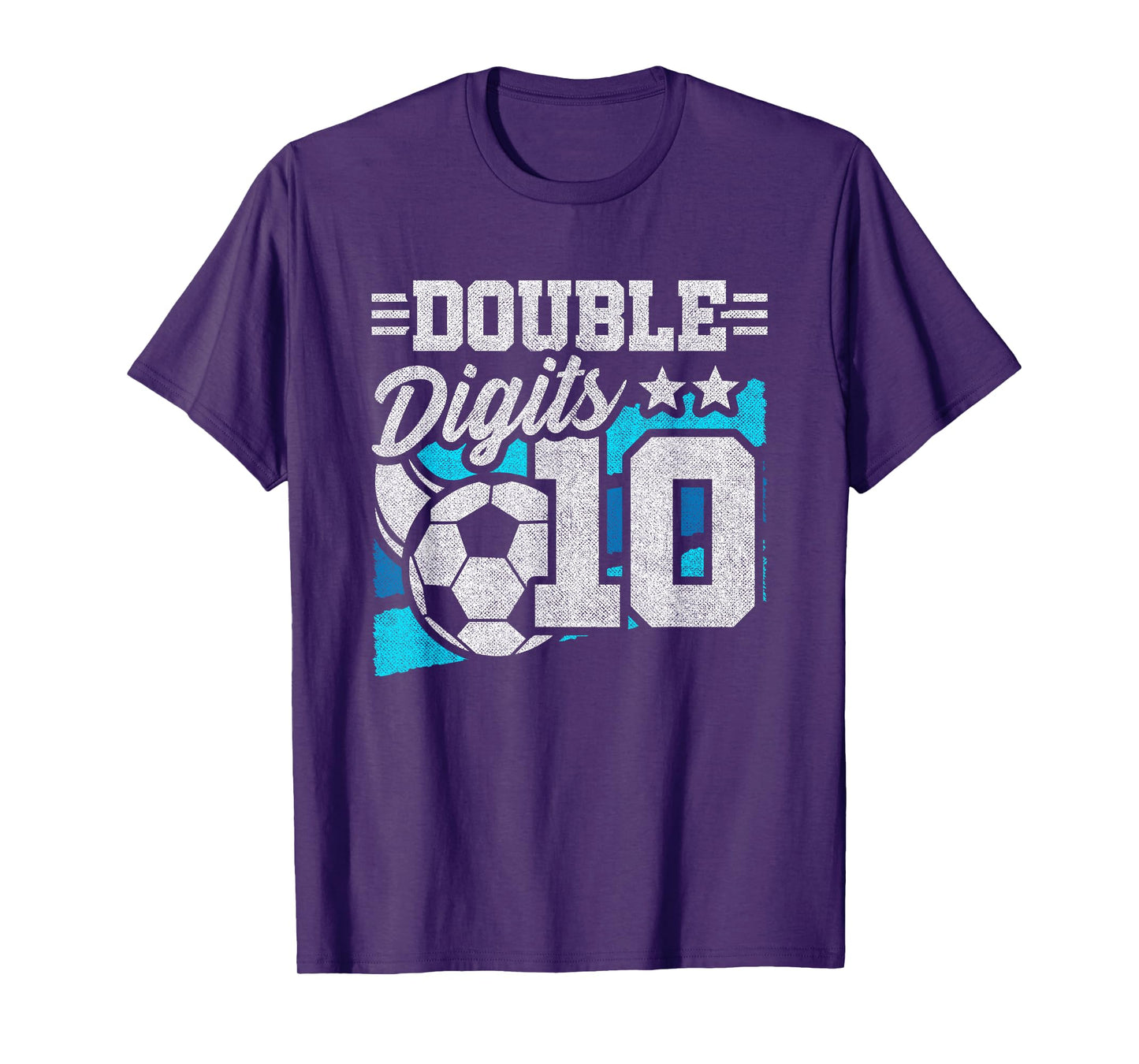 Double Digits 10th Birthday Soccer 10 Year Old Boy Birthday T-Shirt