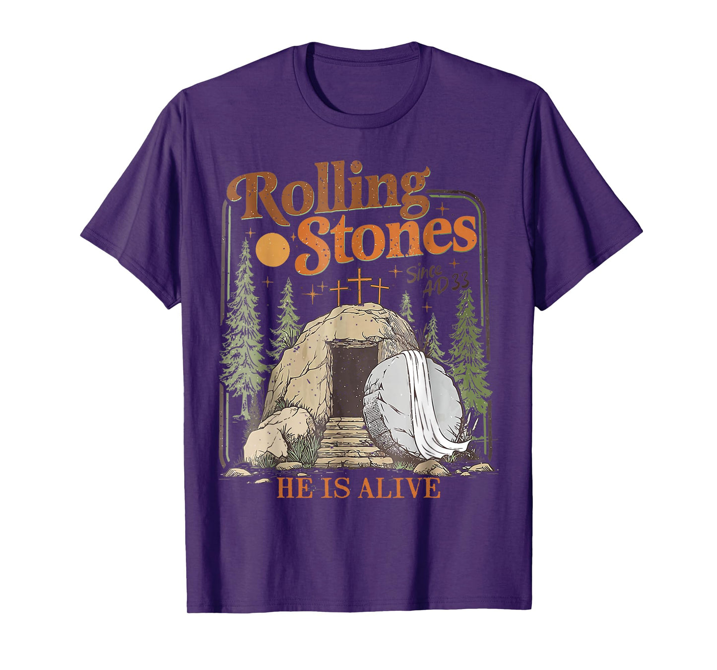 The Stone Was Rolled Away He Is Alive Retro Christian Easter T-Shirt