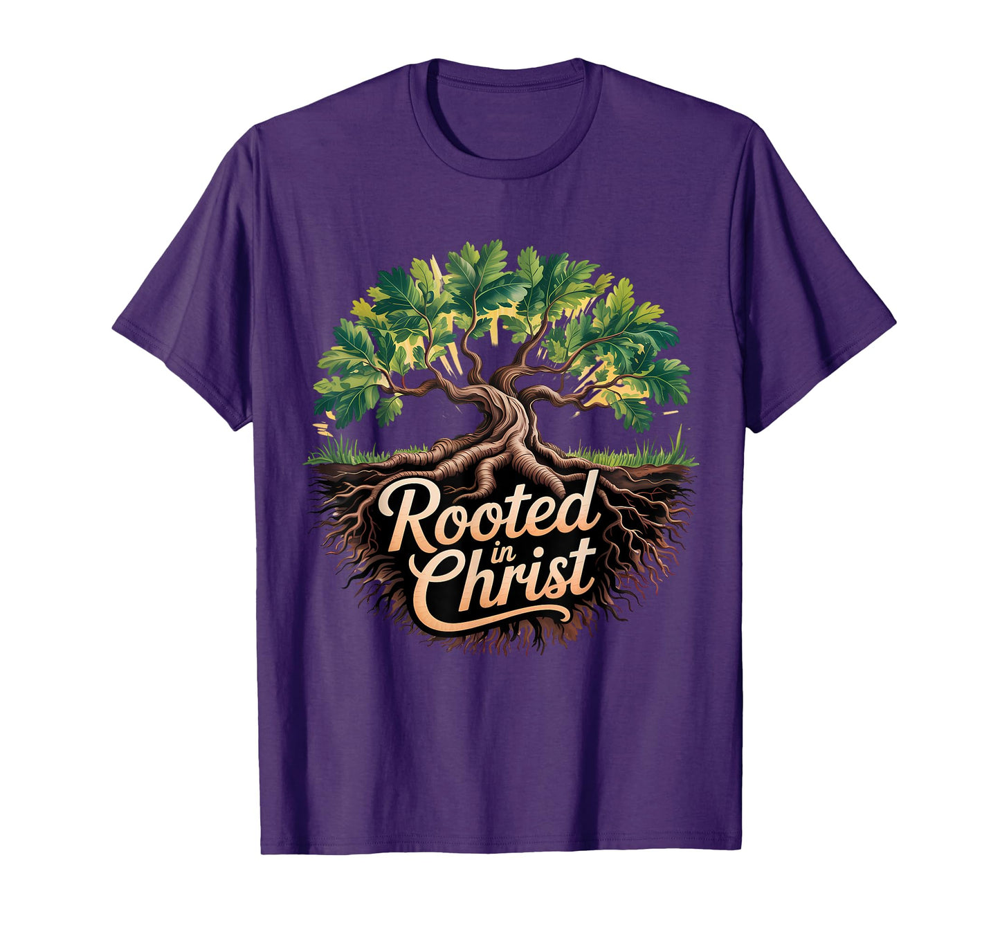 Rooted in Christ Jesus Cross Christian Faith T-Shirt