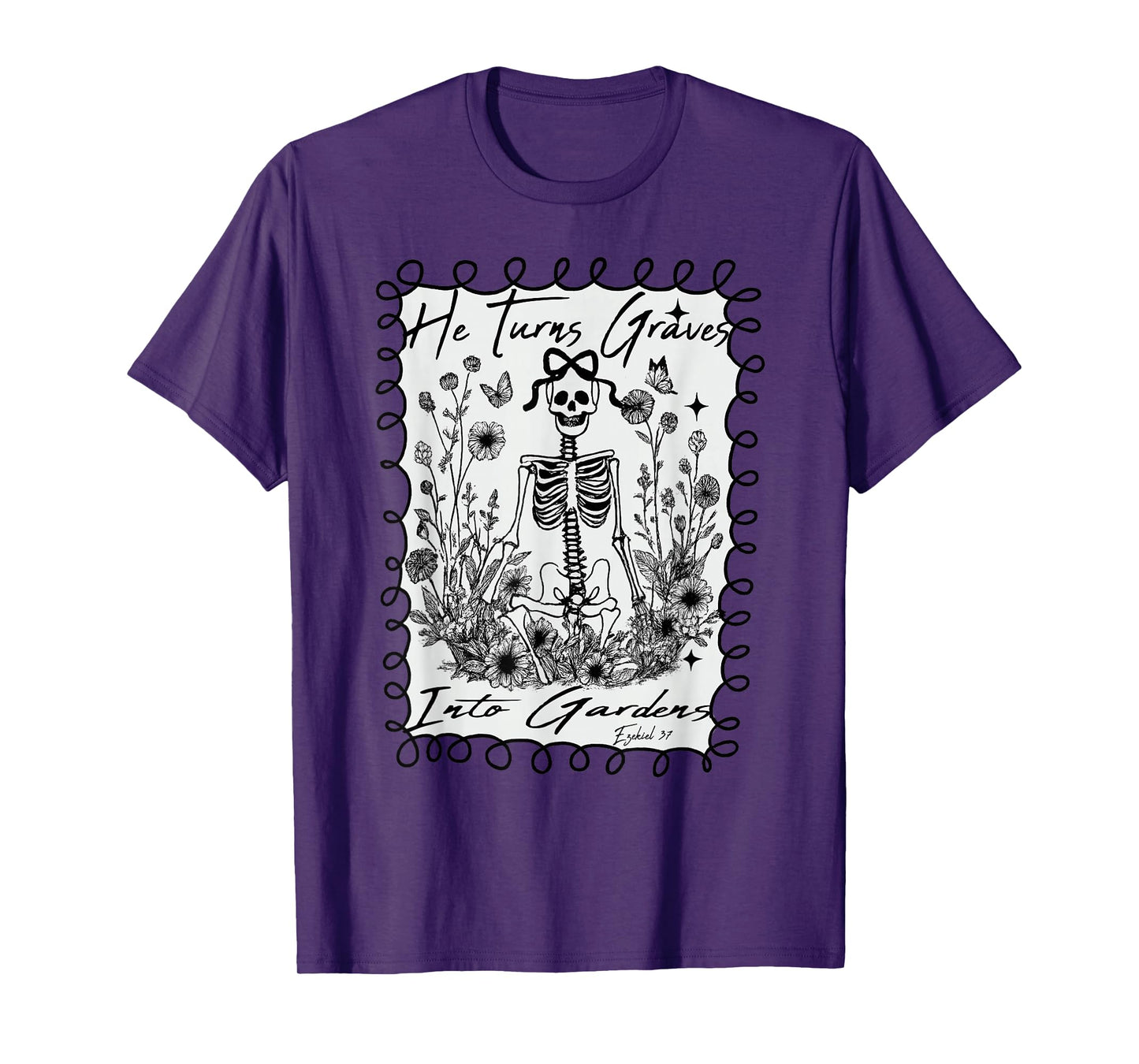 Dry Bones Come to Life Skeleton Bow Christian Halloween T-Shirt