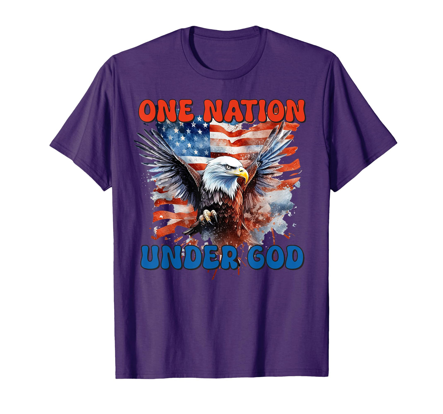 ONE NATION UNDER GOD Flag 4th Of July Patriotic Christian T-Shirt