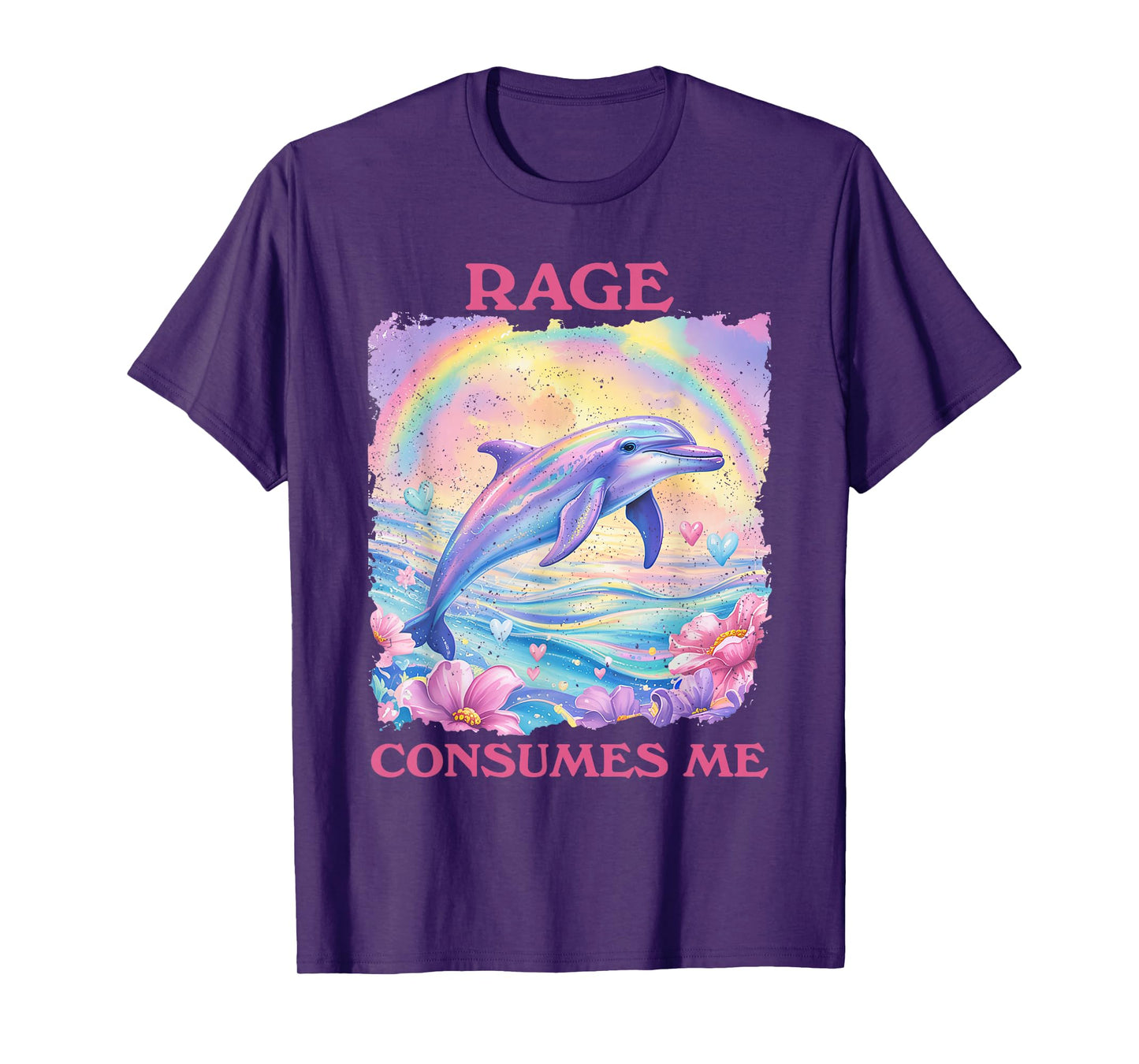 Rage Consumes Me Retro Funny Dolphin Meme Weird T-Shirt