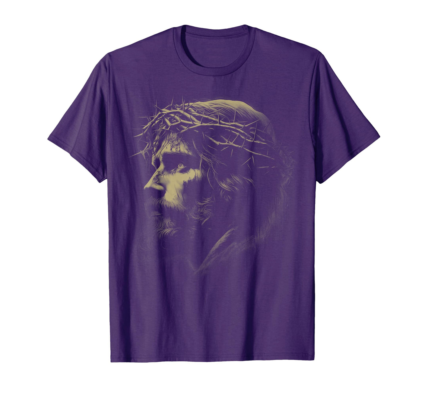 Jesus Christ Face with Crown of Thorns God Bible Vintage T-Shirt