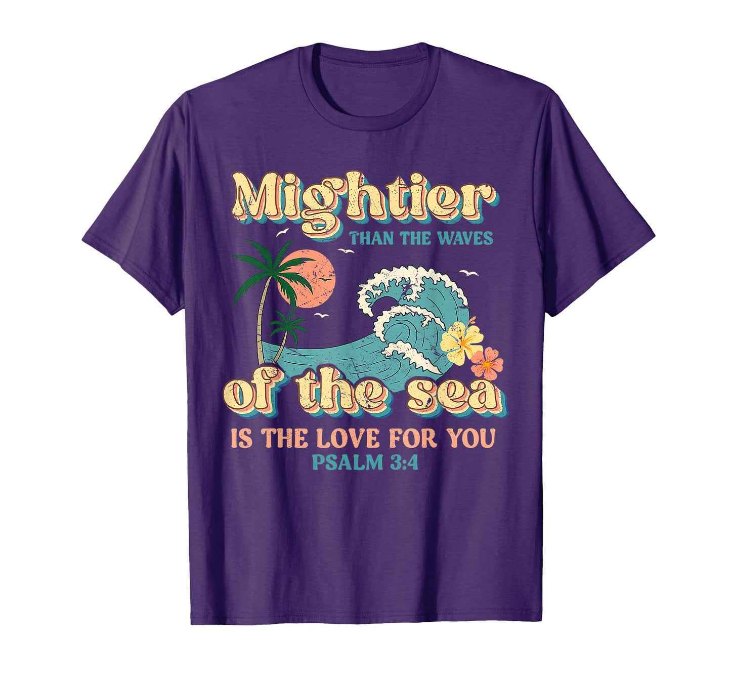 Mightier Than Waves Christian Bible Verse Tee T-Shirt