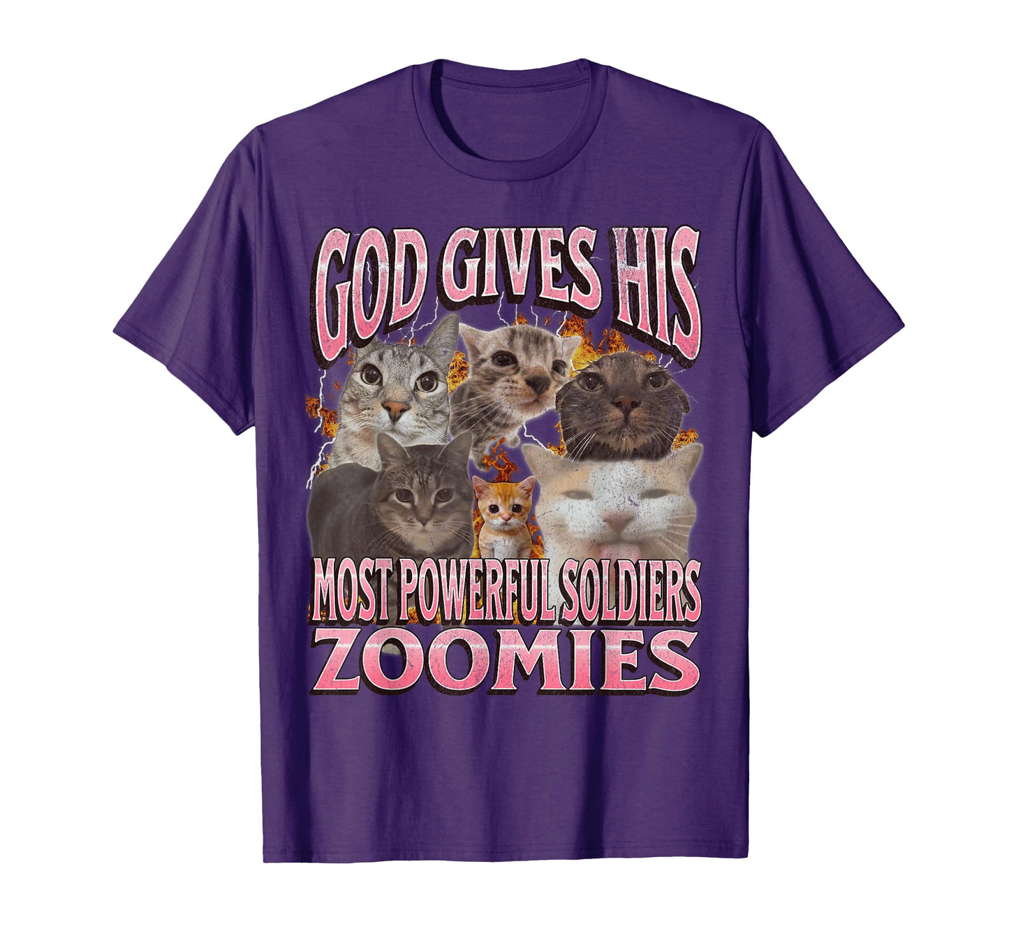 God Gives His Most Powerful Zoomies Funny Cat Meme Bootleg T-Shirt