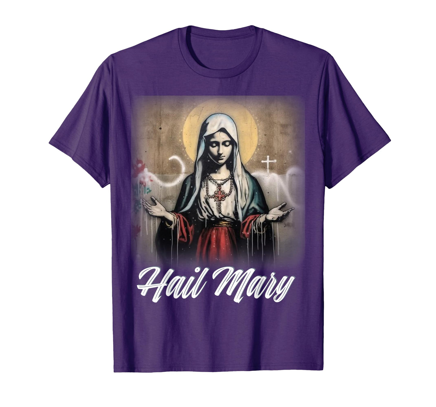 Hail Mary Our Lady Blessed Mother Rosary Catholic T-Shirt