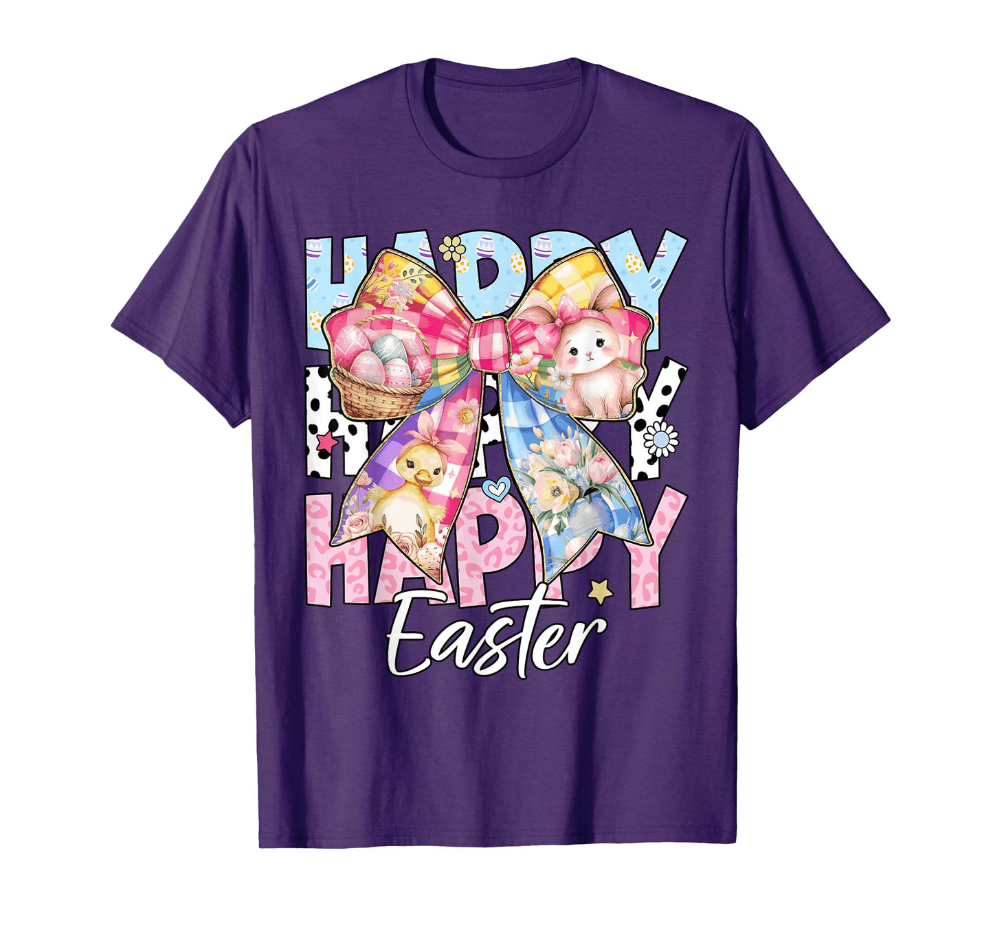 Happy Easter Day Cute Bunny Coquette Bow Easter Day Women T-Shirt