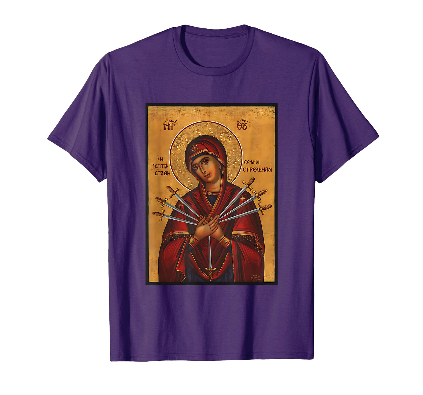 Theotokos Mother Mary Eastern Orthodox Byzantine Art Church T-Shirt