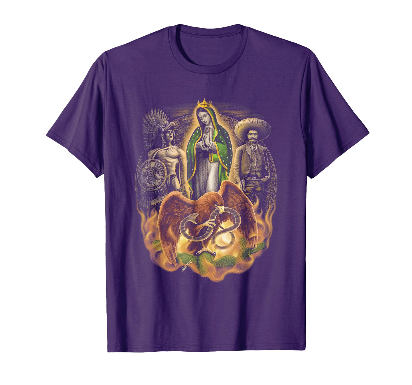La Reina Virgen De Guadalupe Pancho Villa | Guerrero Azteca T-Shirt