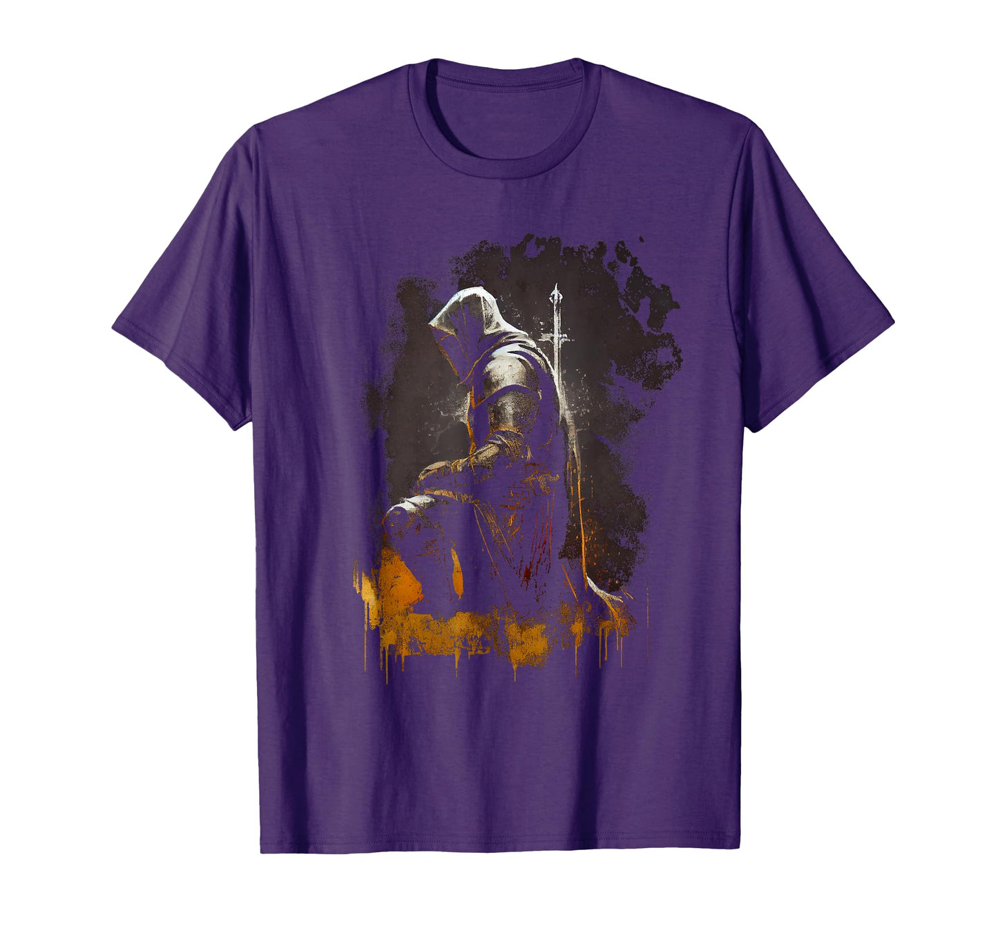 Knight Templar Kneeling Crusader Templar Warrior Of Christ T-Shirt