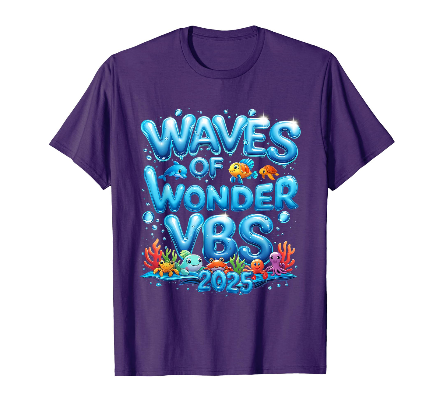VBS 2025 Waves Of Wonder Ocean Christian Faith Camp T-Shirt