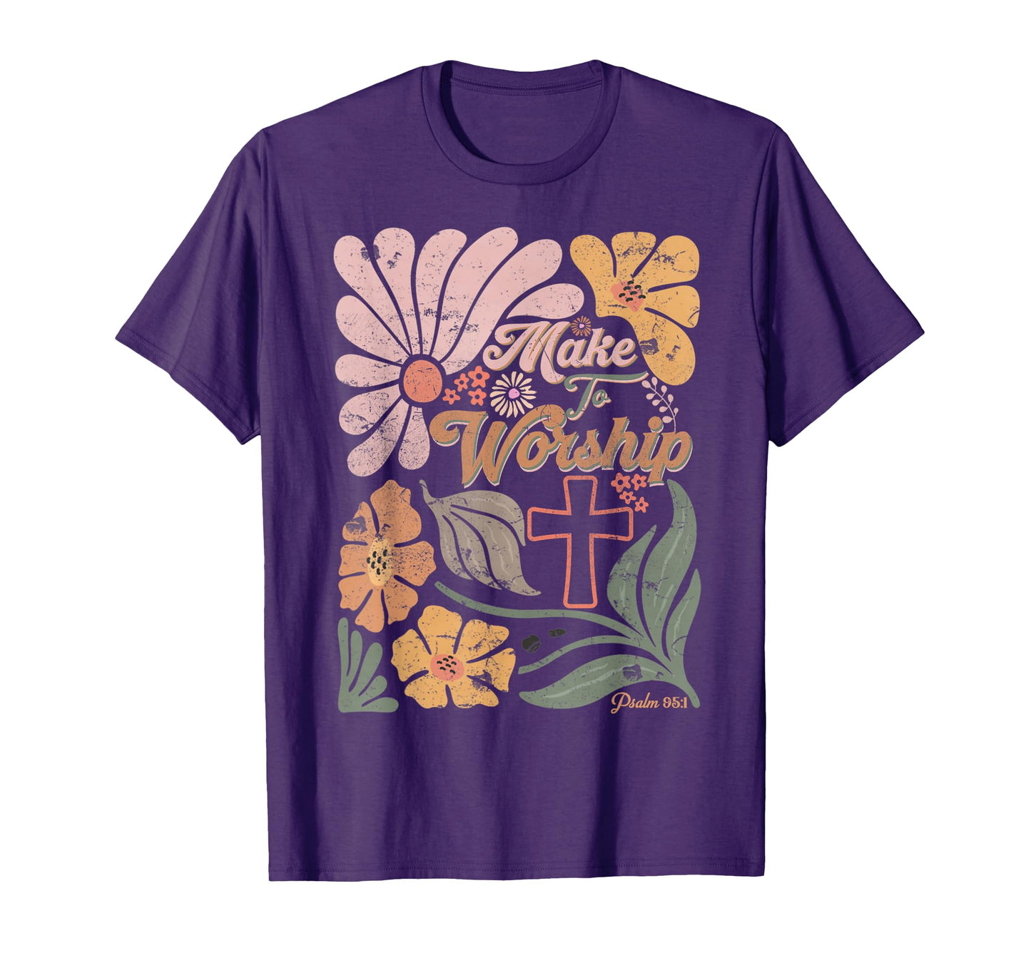 Boho Retro Christian Made To Worship Floral Men Women T-Shirt