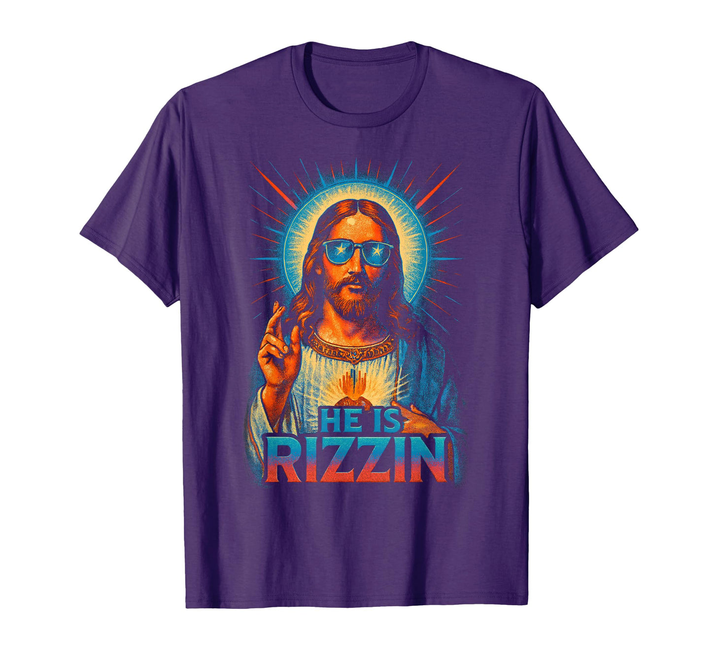 He Is Rizzin Jesus Blessing Gesture Love Easter T-Shirt
