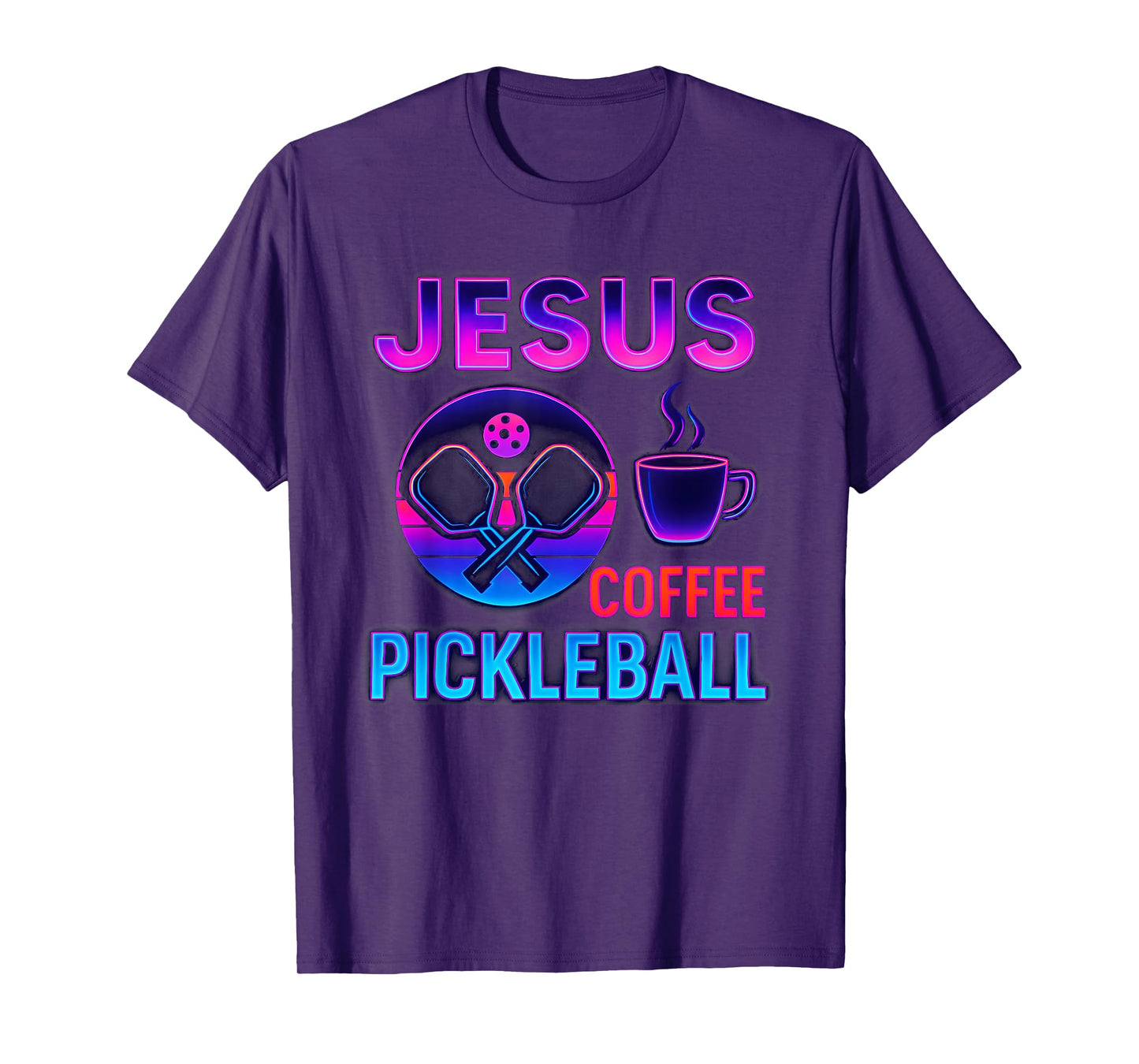 Retro Jesus Coffee Pickleball T-Shirt