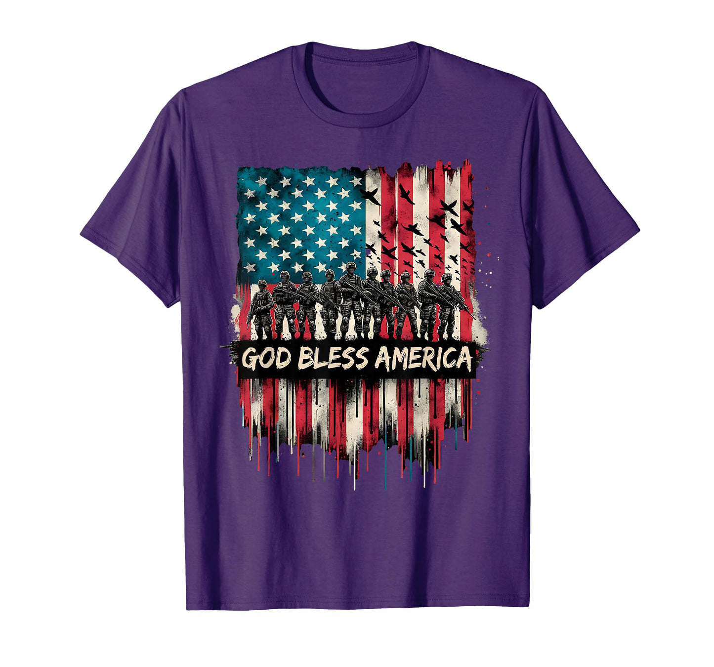 God Bless America USA Flag 4th of July Patriotic T-Shirt