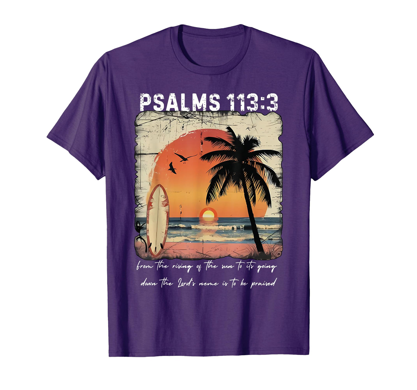 Palm Tree Psalms 93;4 Christian Beach Summer Bible Verse T-Shirt