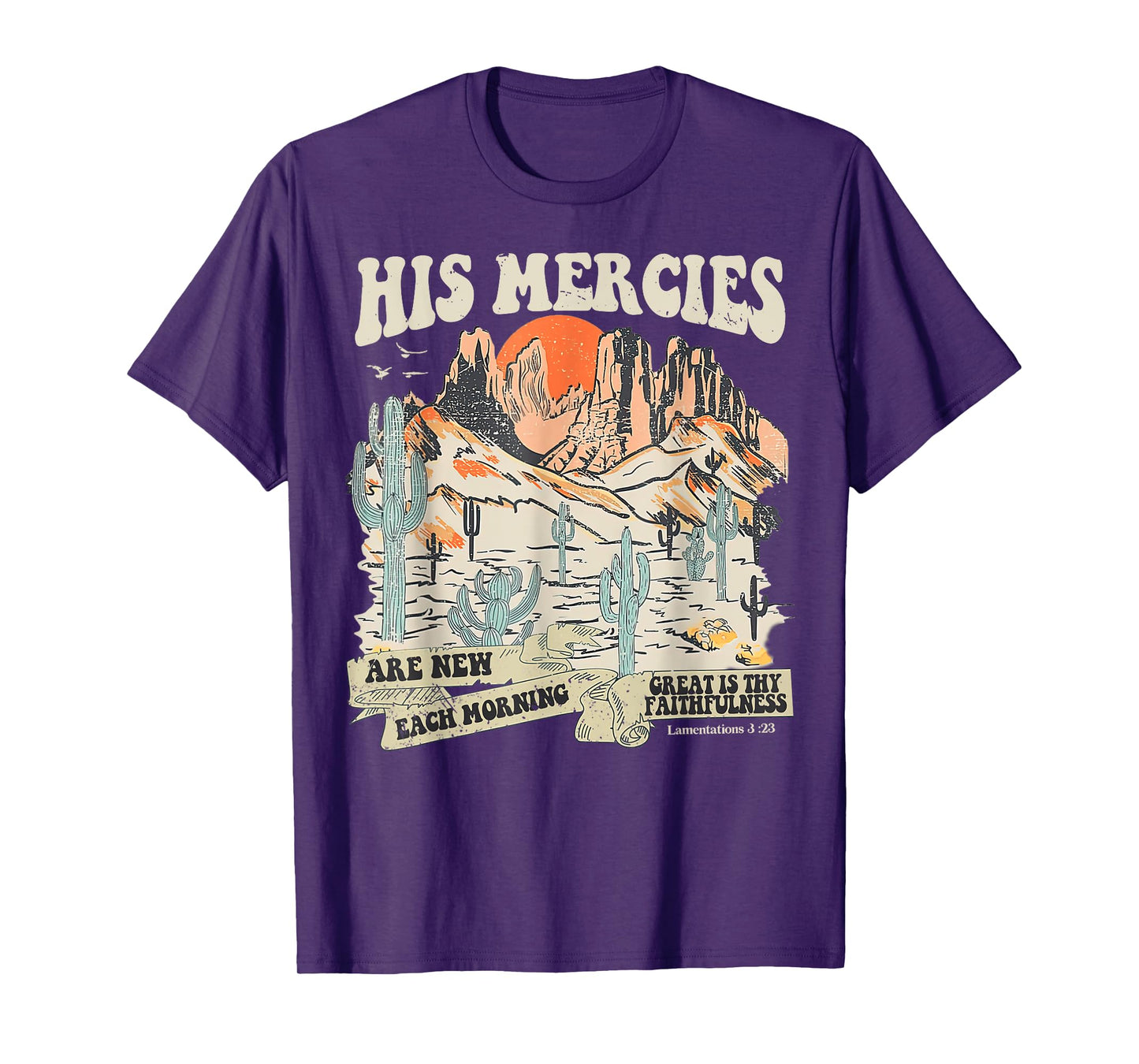 Boho Christian Jesus Faith Based His Mercies Are New T-Shirt