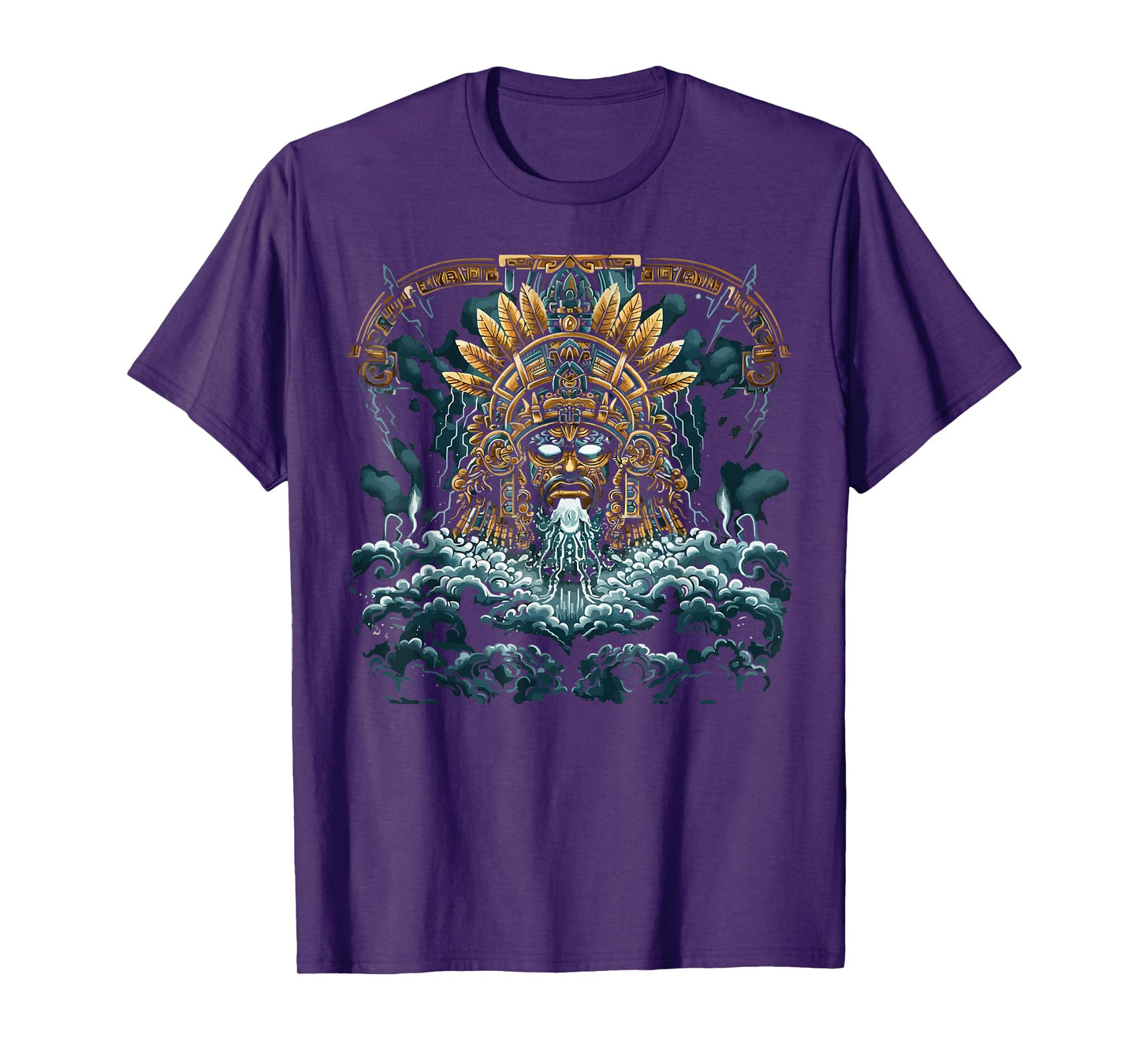 Aztec God Aztec Culture Mayan Indigenous Tlaloc Statue T-Shirt