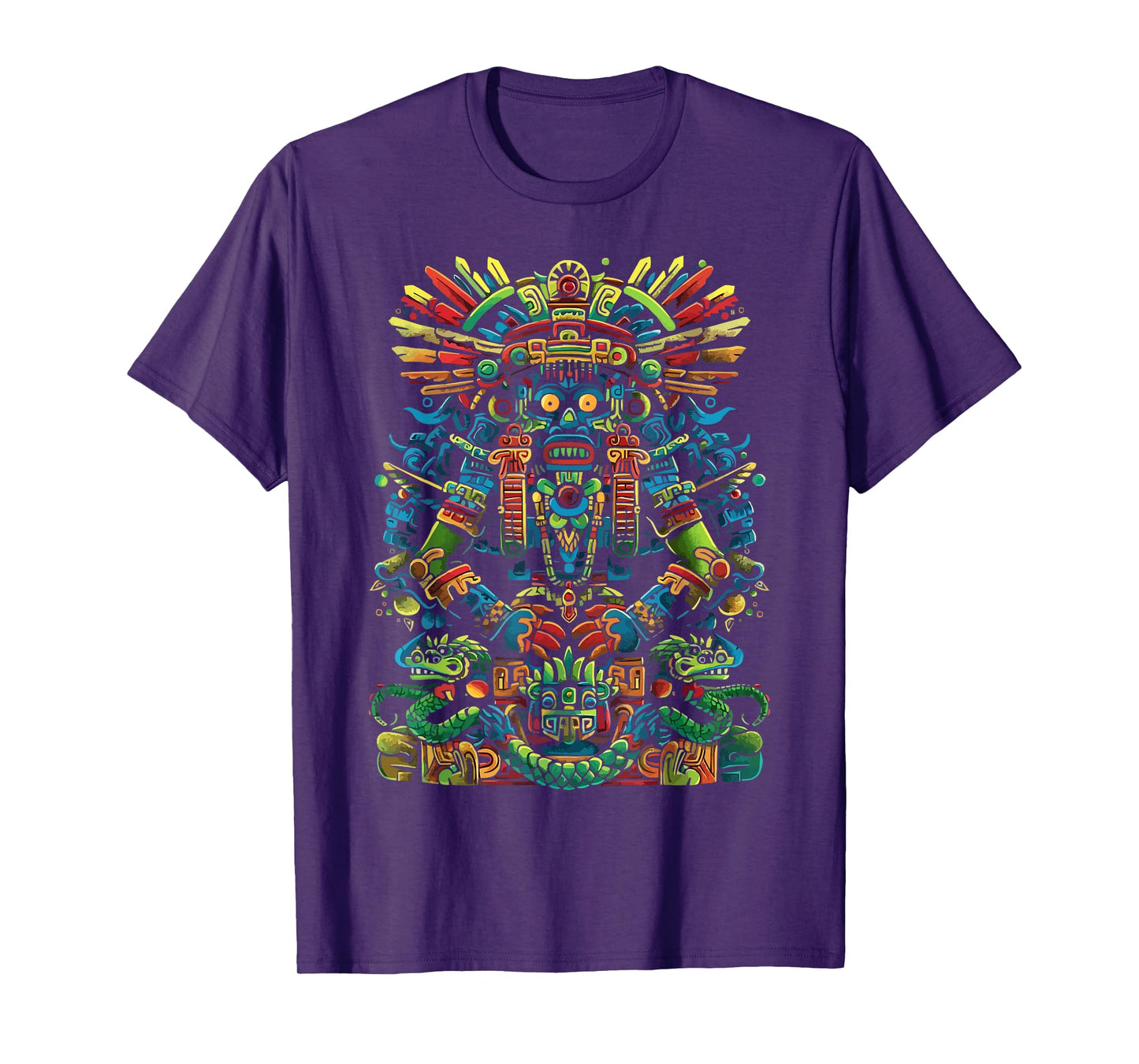 Aztec God Aztec Culture Mayan Indigenous Tlaloc Statue T-Shirt