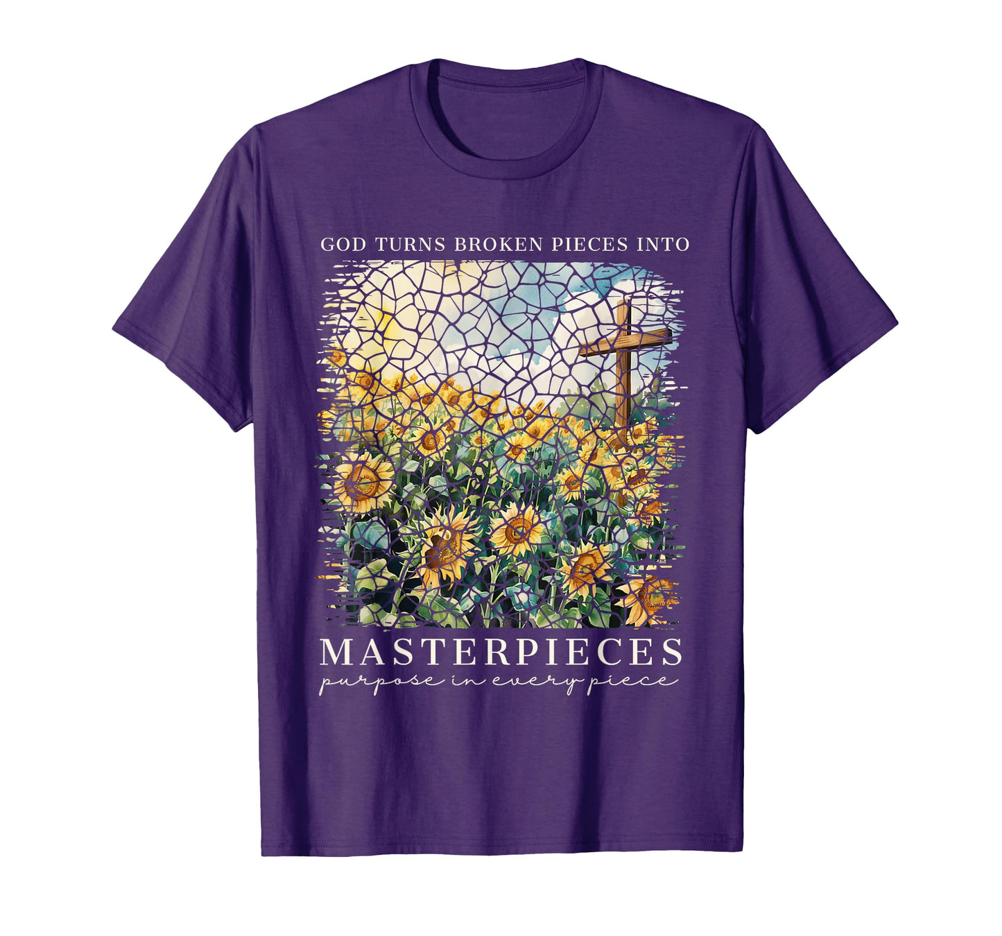 God Turns Broken Pieces Into Masterpieces Christian Faith T-Shirt