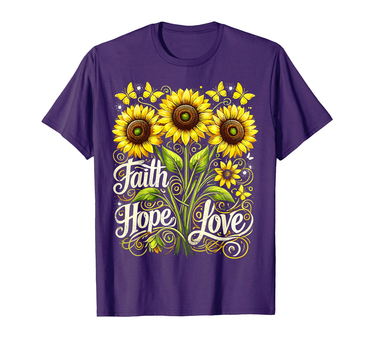 Christian Sunflower Faith Hope Love T-Shirt