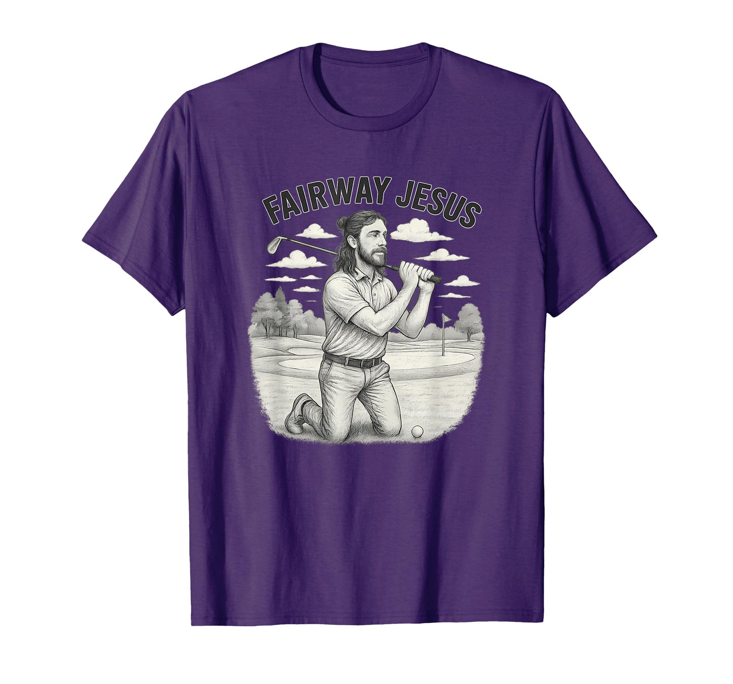 Vintage Fairway of Jesus Christian Golfer Jesus Sport Tee T-Shirt