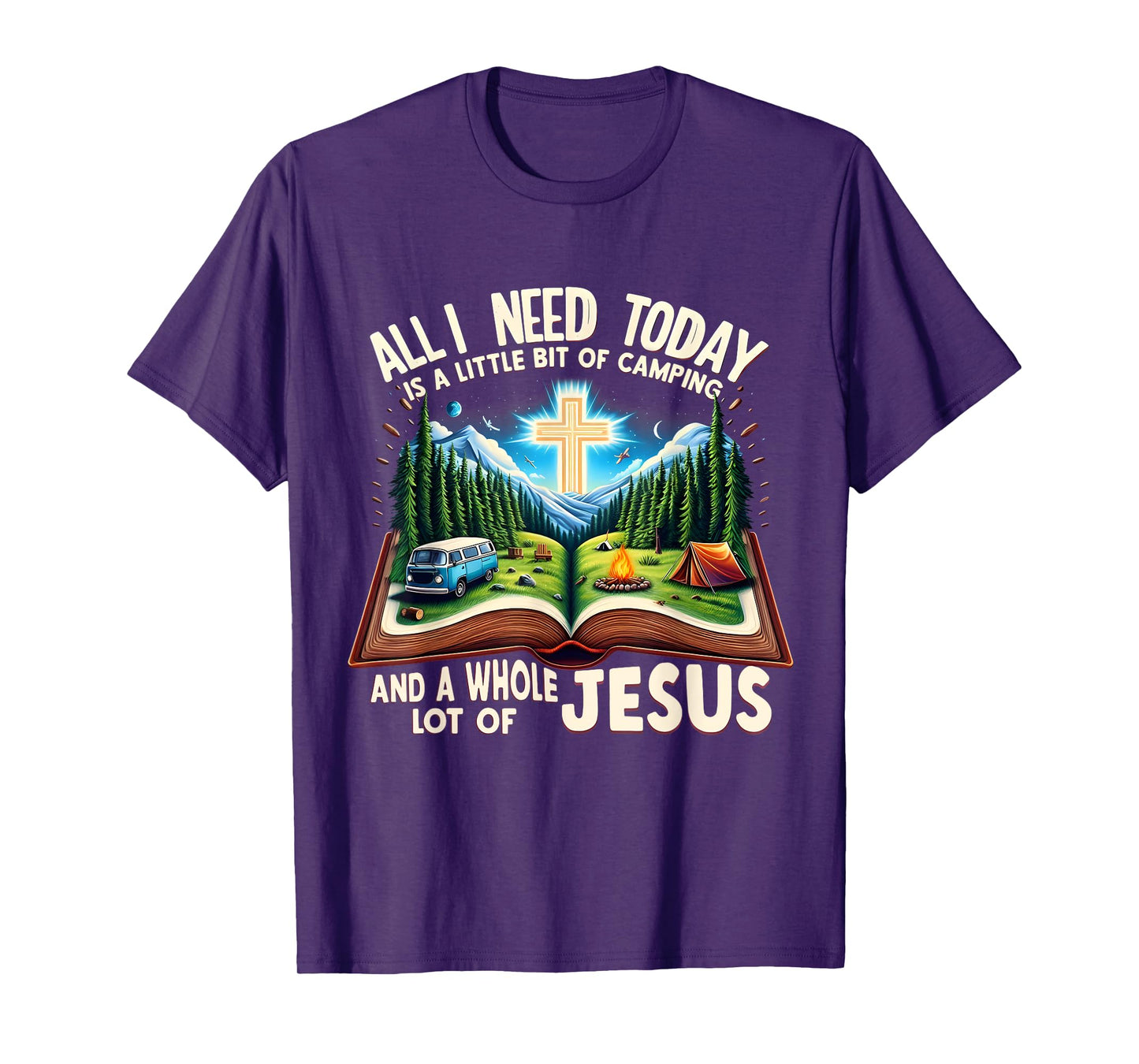 Camping and Jesus Outdoors Faith Bible Campfire Costume T-Shirt
