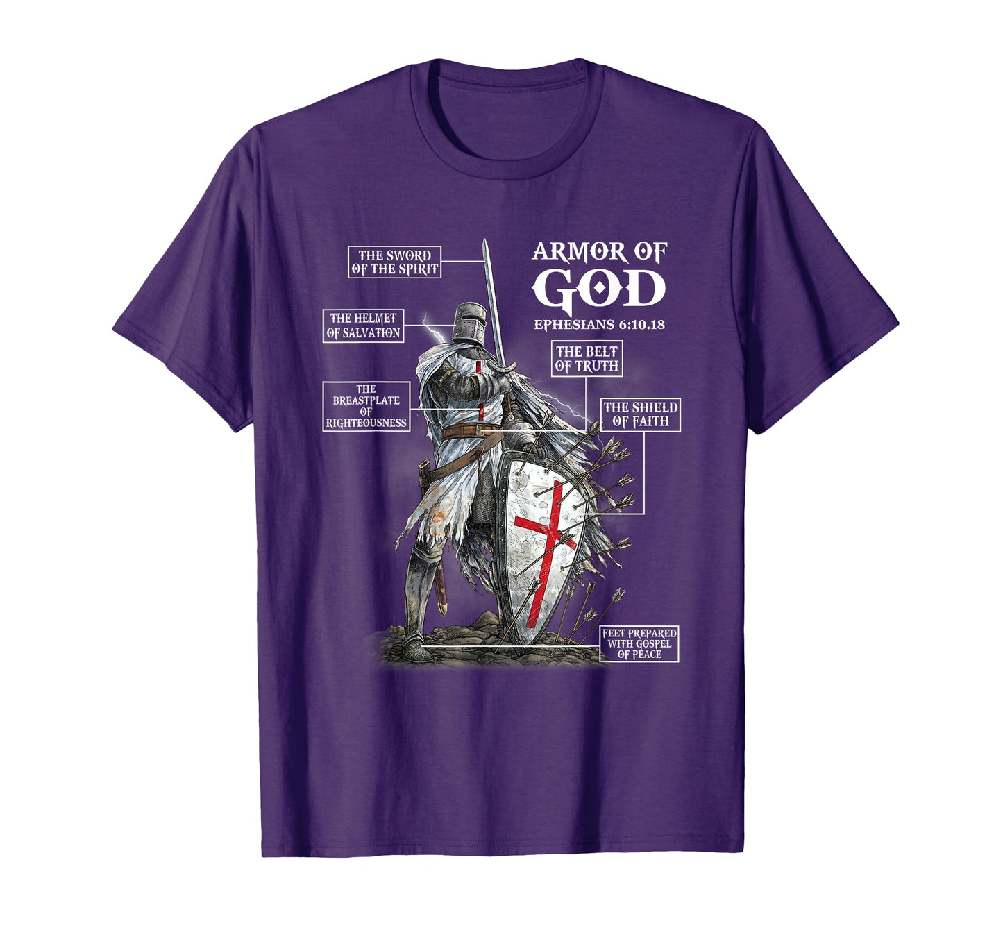 Anatomy of A Knight Templar Funny Christian Warrior Of God T-Shirt