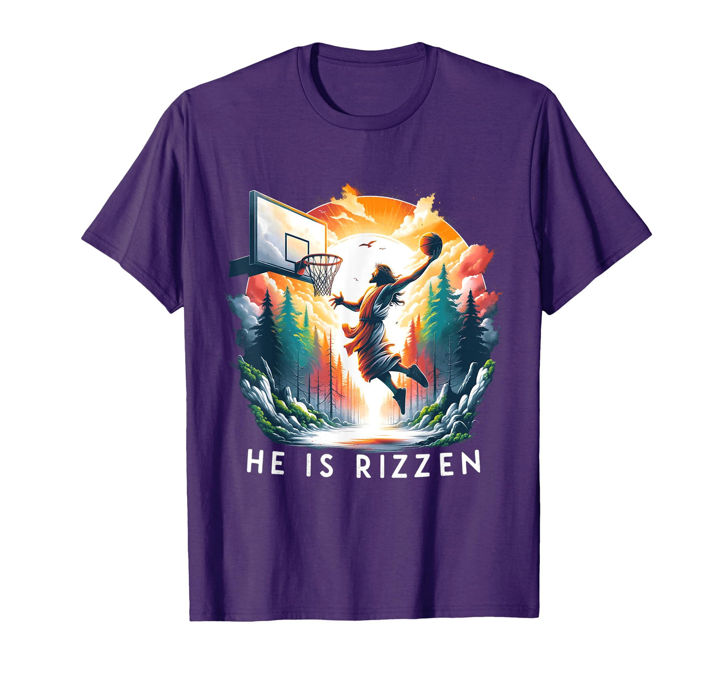 Christian Jesus Basketball He Is Rizzen Jesus Is Rizzen T-Shirt