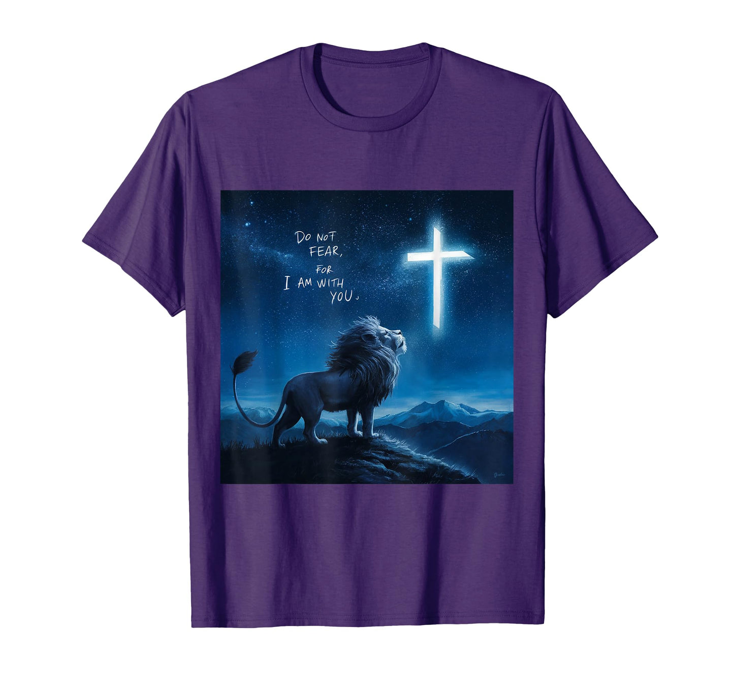 Christian Religious Bible Verse Sayings Lion Fear Scripture T-Shirt