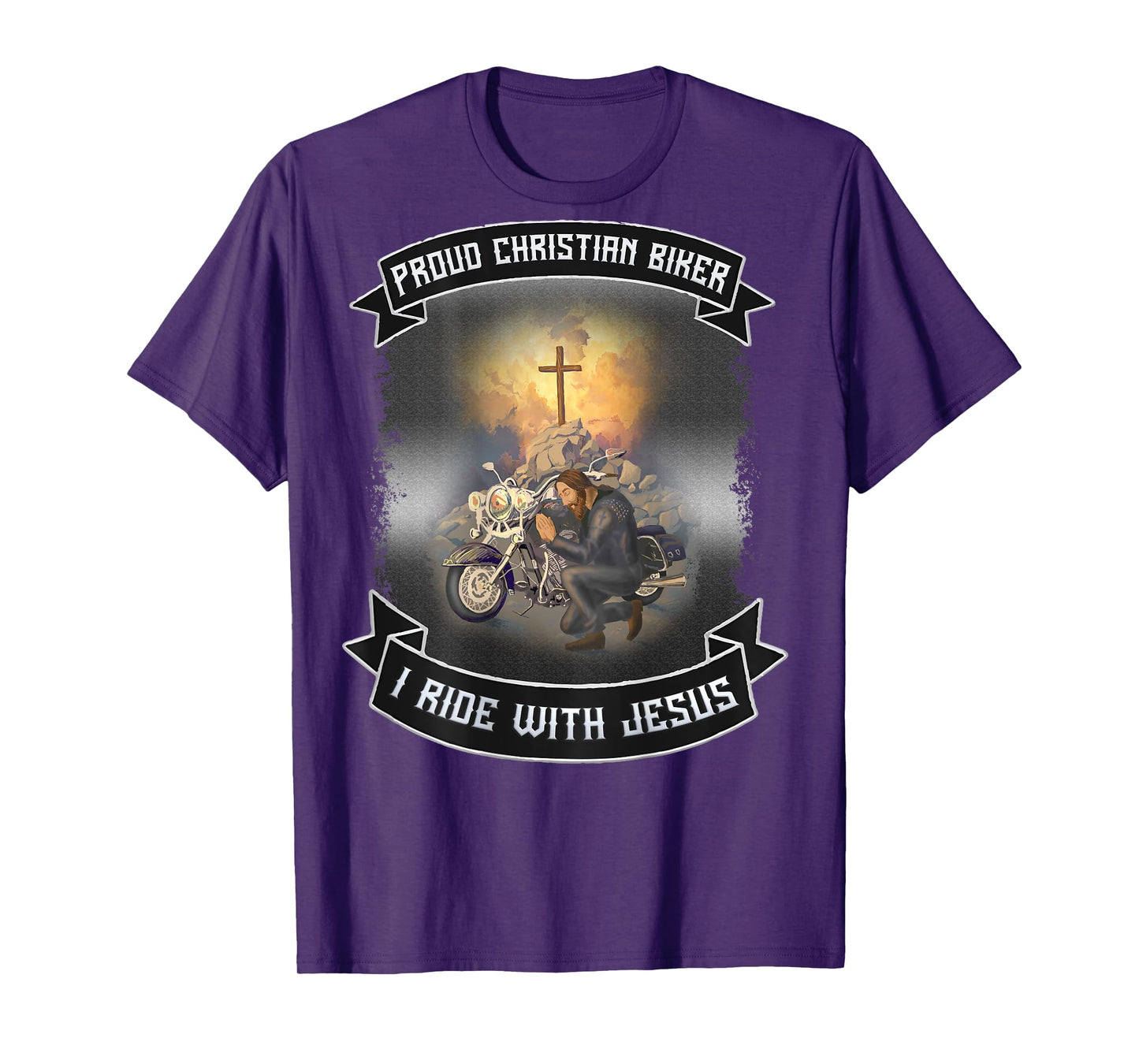 Christian Bikers Gift Ideas Jesus Christ Motorcycle Riders T-Shirt