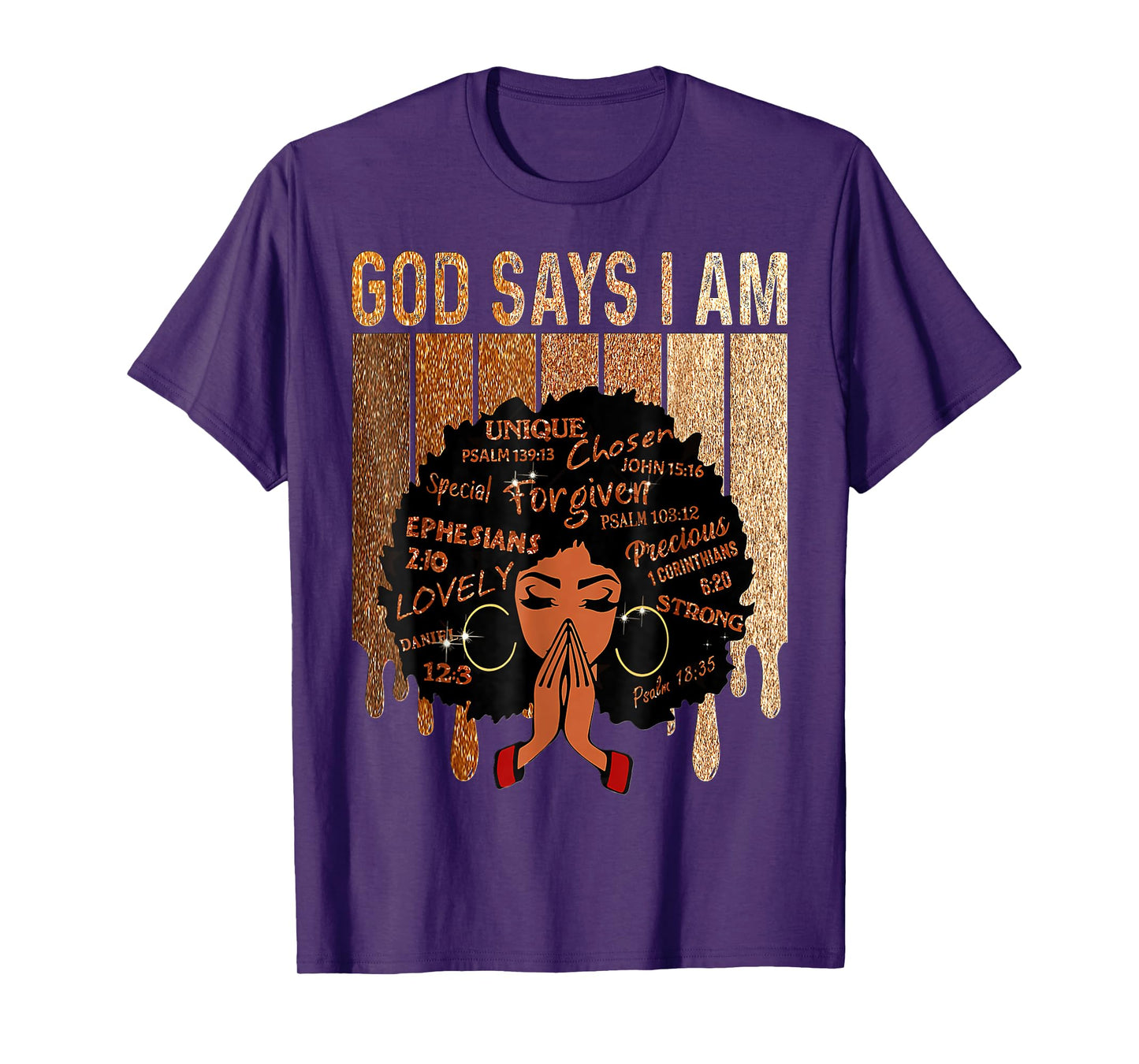 Black Girl God Says I Am Black Melanin History Month Pride T-Shirt